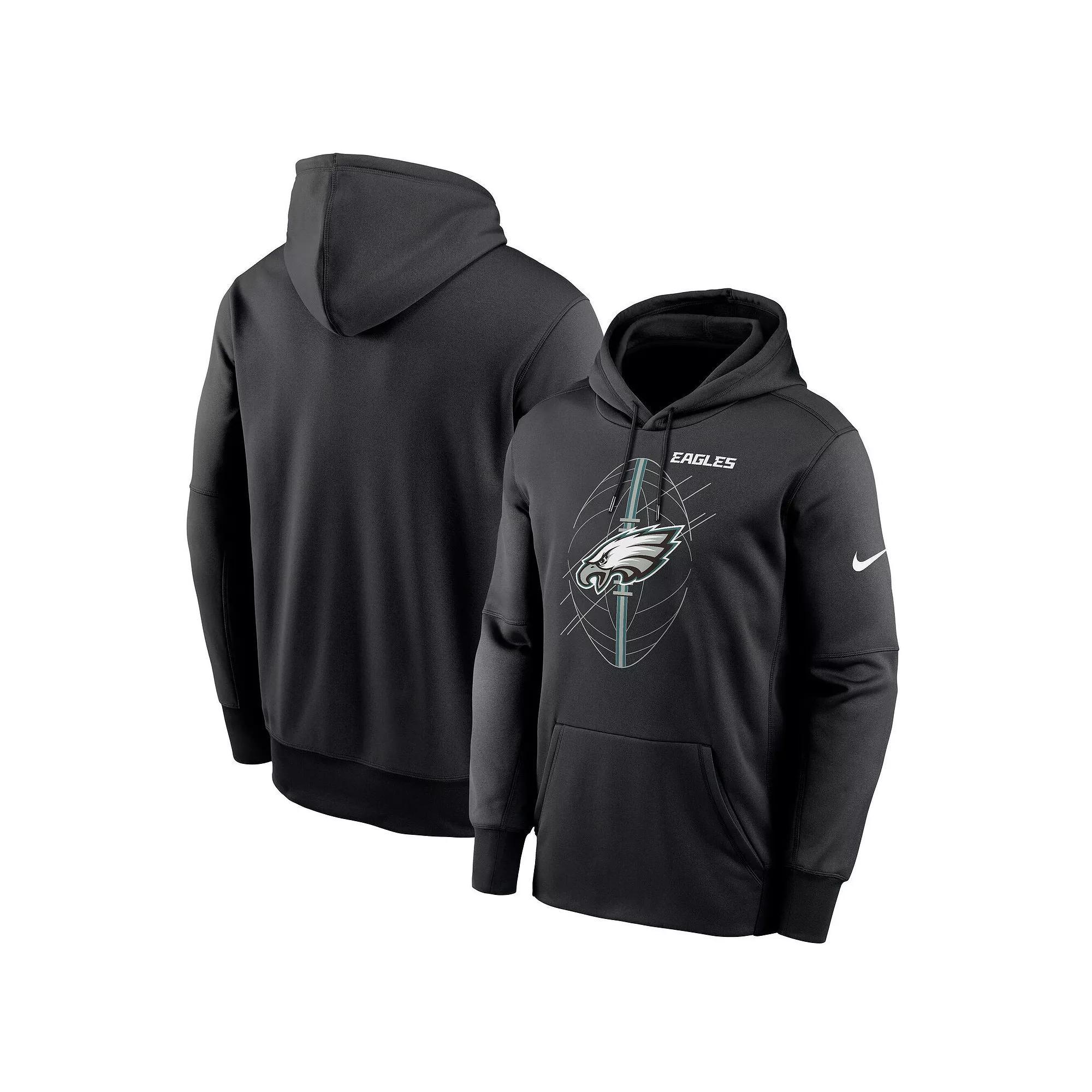 Men's Nike Black Philadelphia Eagles Performance Fleece Pullover Hoodie, Size: XL Product Image