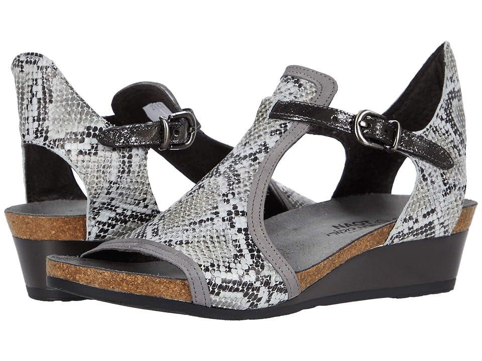 Naot Fiona (Gray Cobra Leather/Smoke Gray Nubuck/Metallic Onyx Leather) Women's Sandals Product Image