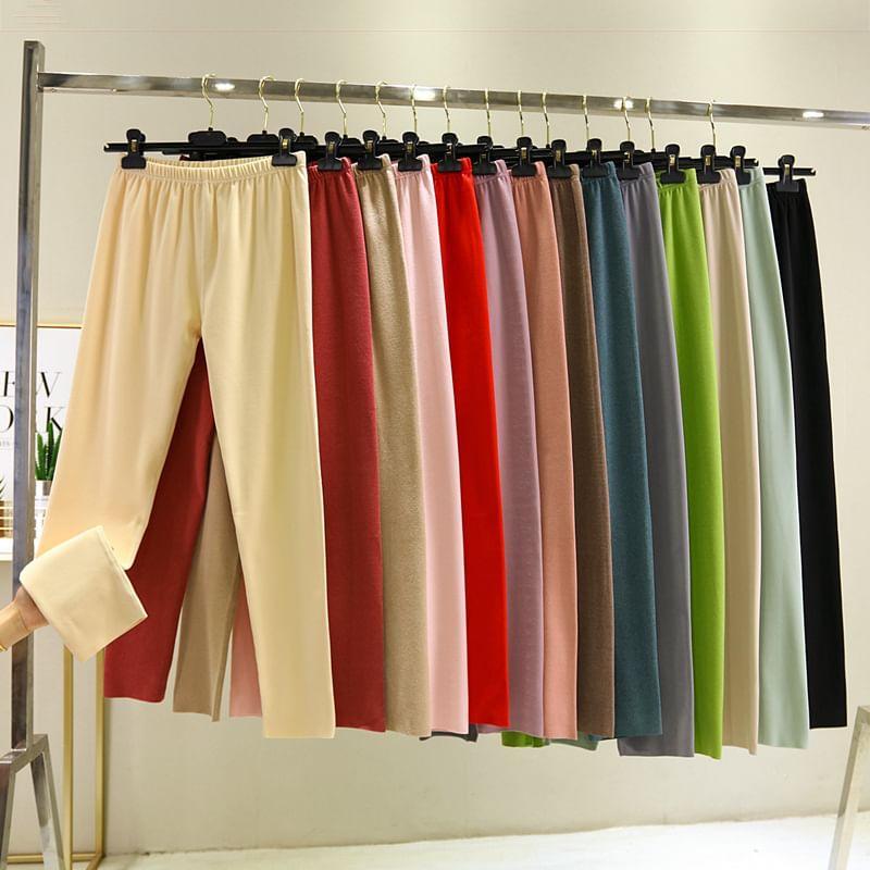 High Waist Plain Leggings Product Image