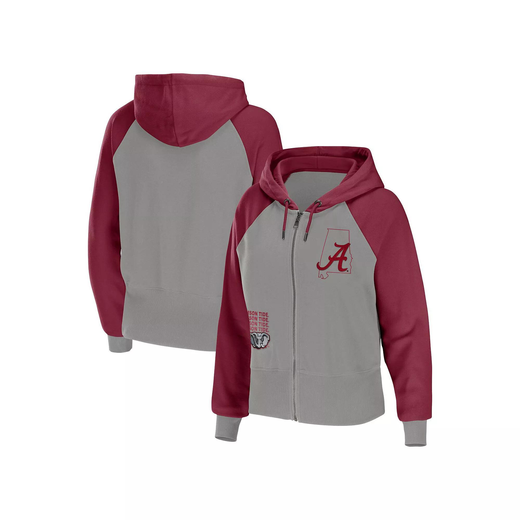 Women's WEAR by Erin Andrews Gray Penn State Nittany Lions Raglan Full-Zip Hoodie, Size: 2XL, Grey Product Image