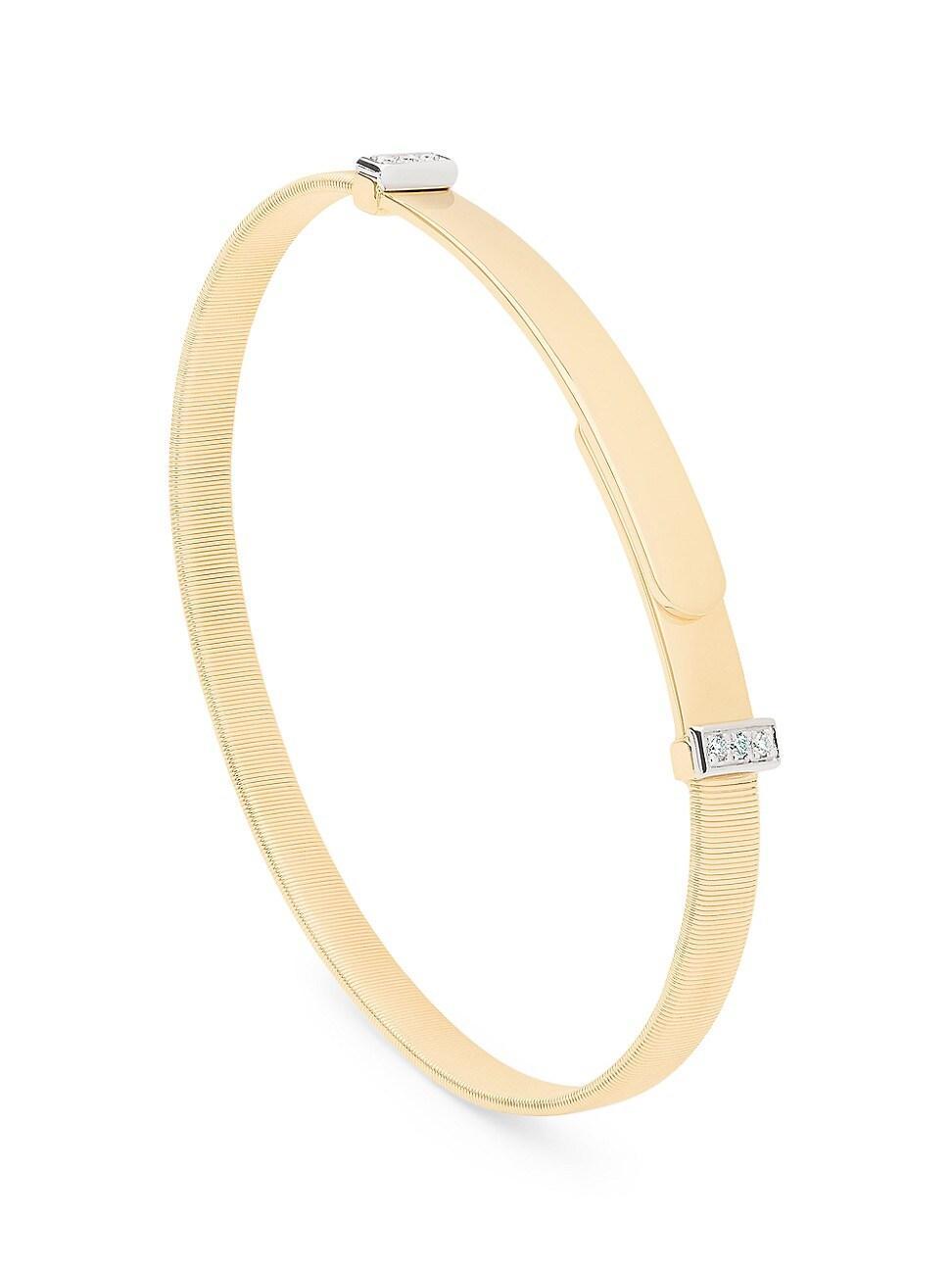 Womens Masai Two-Tone 18K Gold & 0.06 TCW Diamond Thin Coil Bangle Product Image
