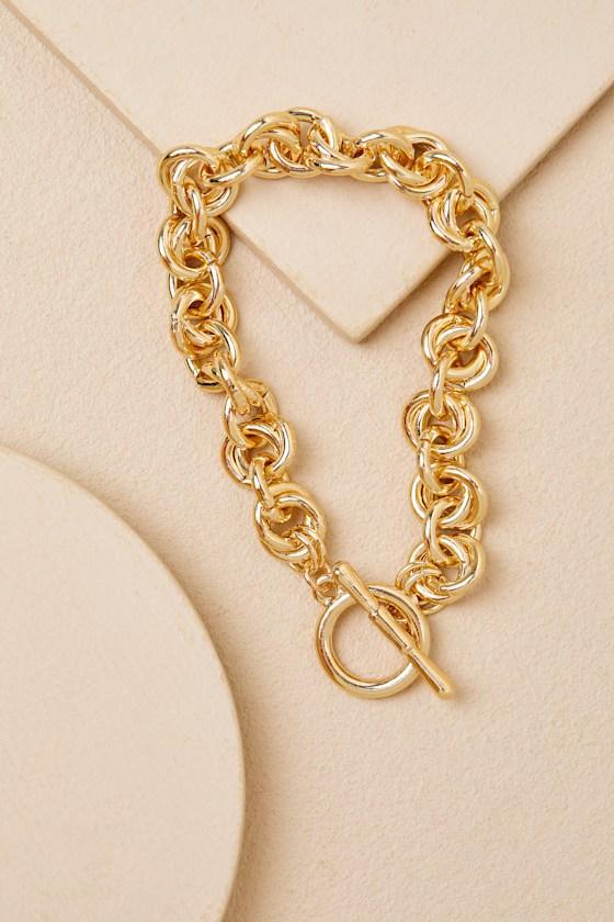 Keeko Gold Chain Toggle Bracelet Product Image