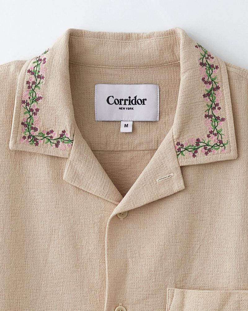 Hopsack Embroidered SS Camp - Blue Product Image