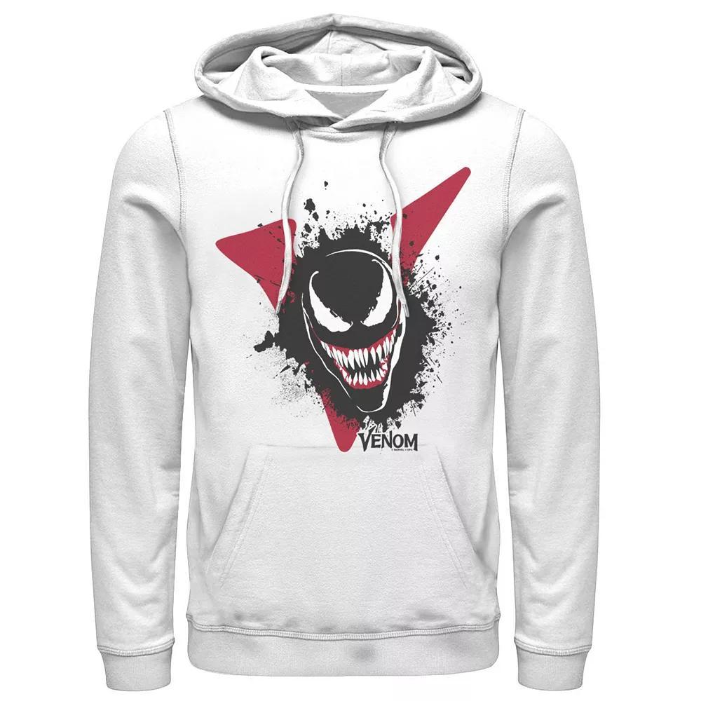 Men's Marvel Venom Big V Face Paint Splatter Hoodie, Size: Small, White Product Image