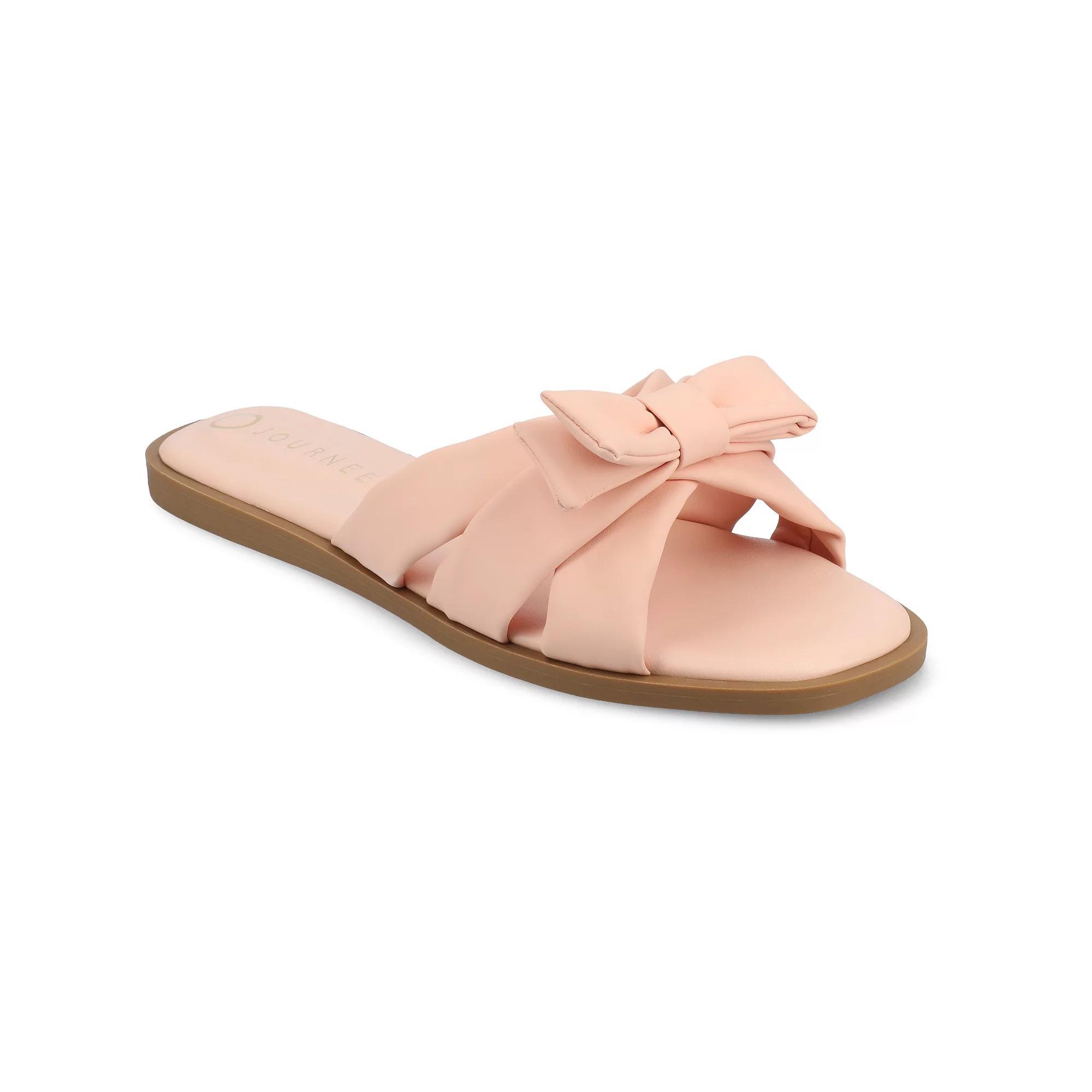 Journee Prylin Slip-On Bow Women's Flat Sandals, Size: 11, Pink Product Image