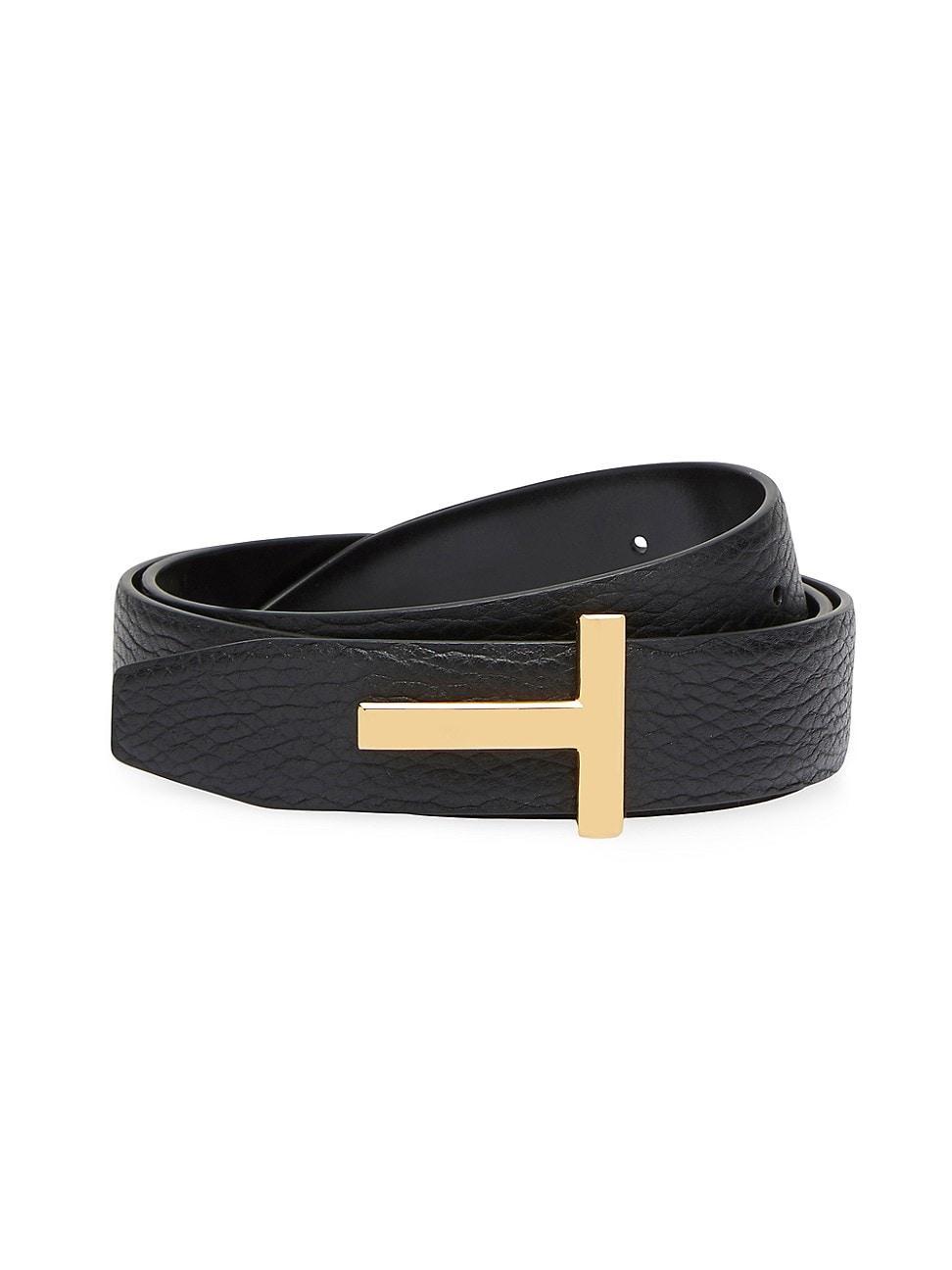 Reversible T-Logo Leather Belt Product Image