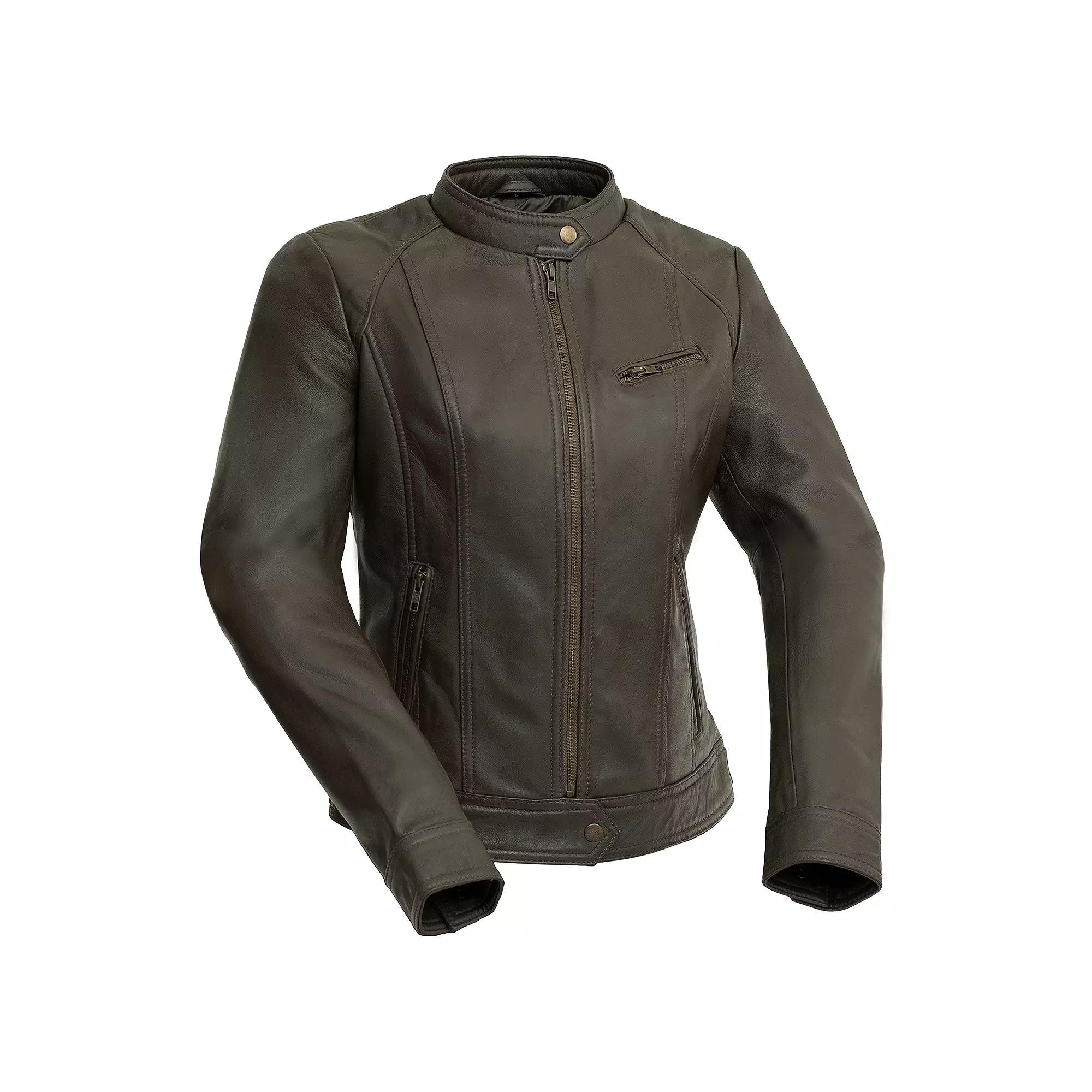Women's Whet Blu Leather Moto Jacket, Size: Large, Red Product Image