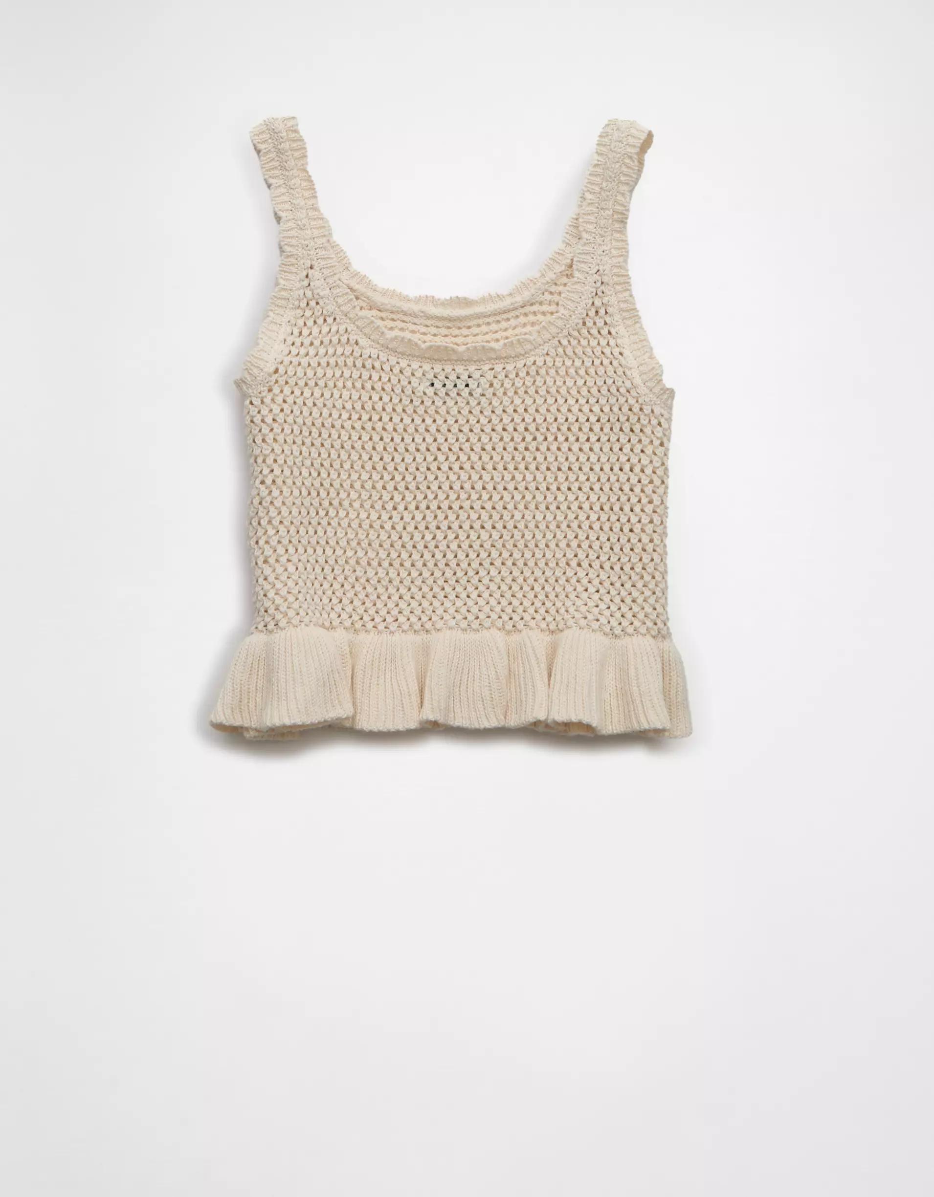 AE Crochet Peplum Tank Top Product Image