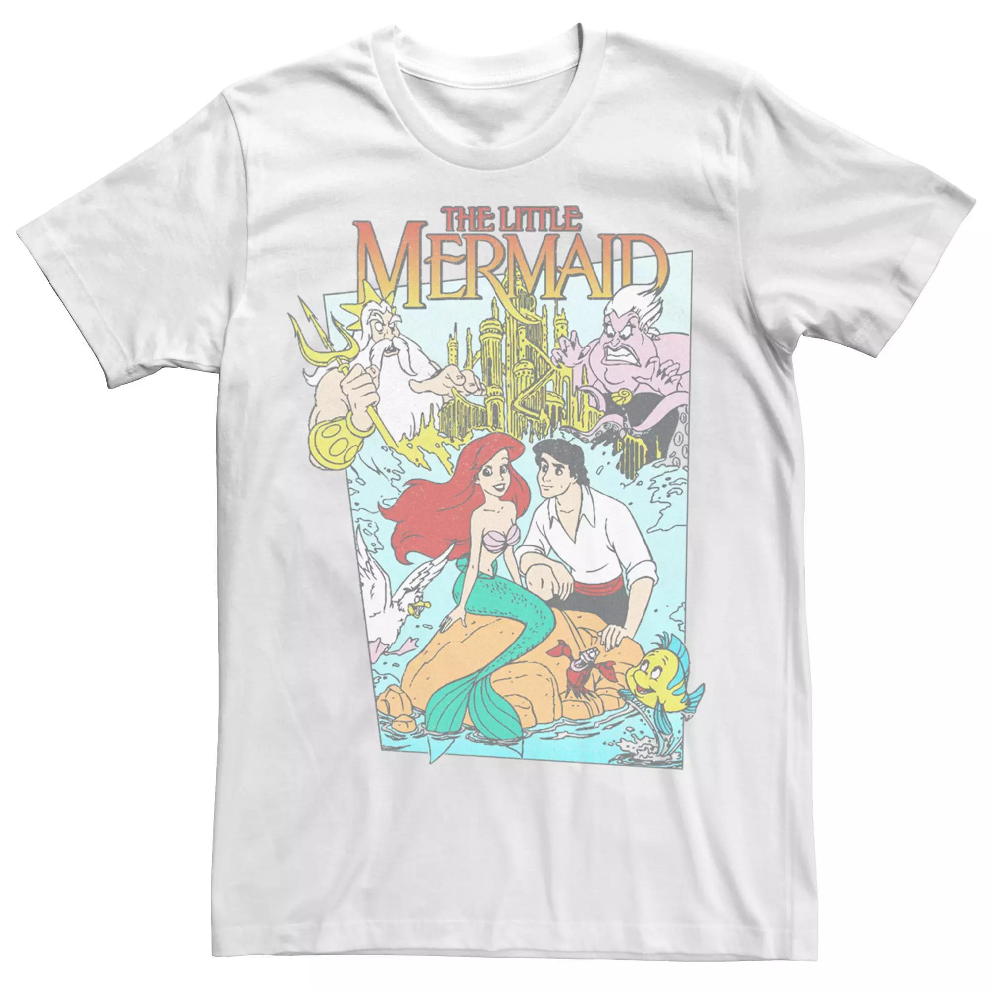 Men's Disney's The Little Mermaid Cover Tee, Size: Small, White Product Image
