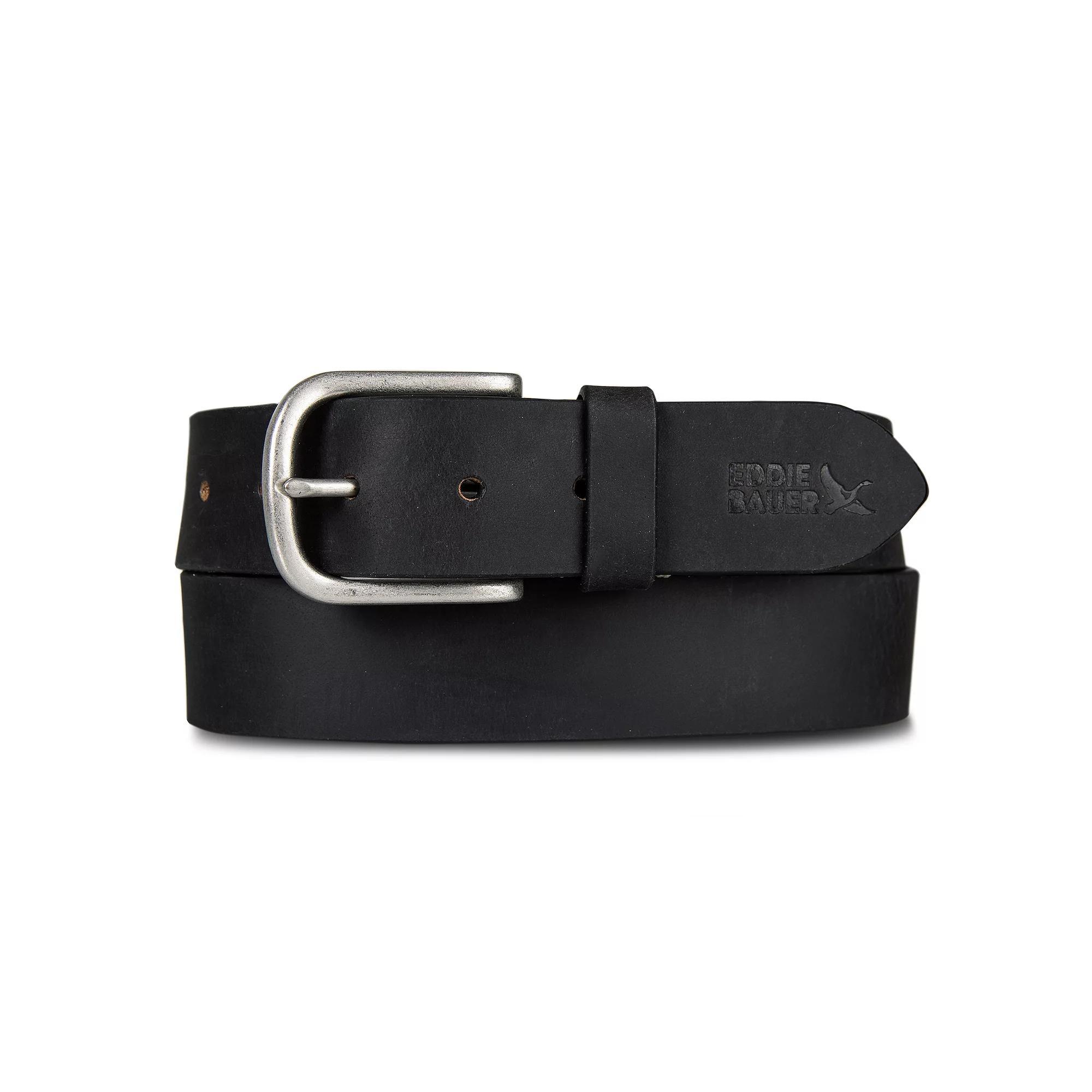 Men's Eddie Bauer 1.45-in. Hand Tacked Leather Jeans Belt, Size: Large, Black Product Image