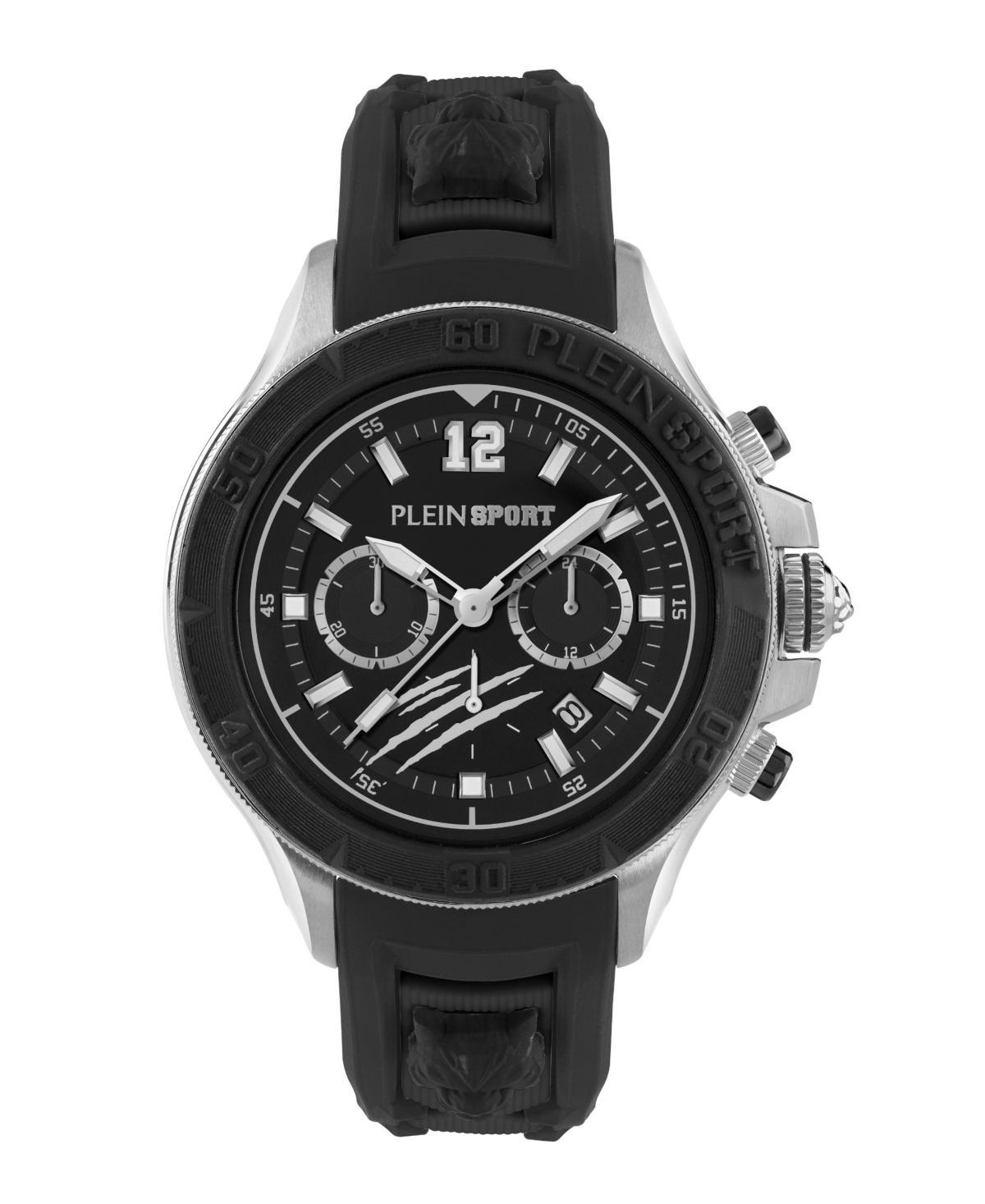 Philipp Plein Mens Warrior Tech Chronograph Black Silicone Strap 47mm Watch Product Image