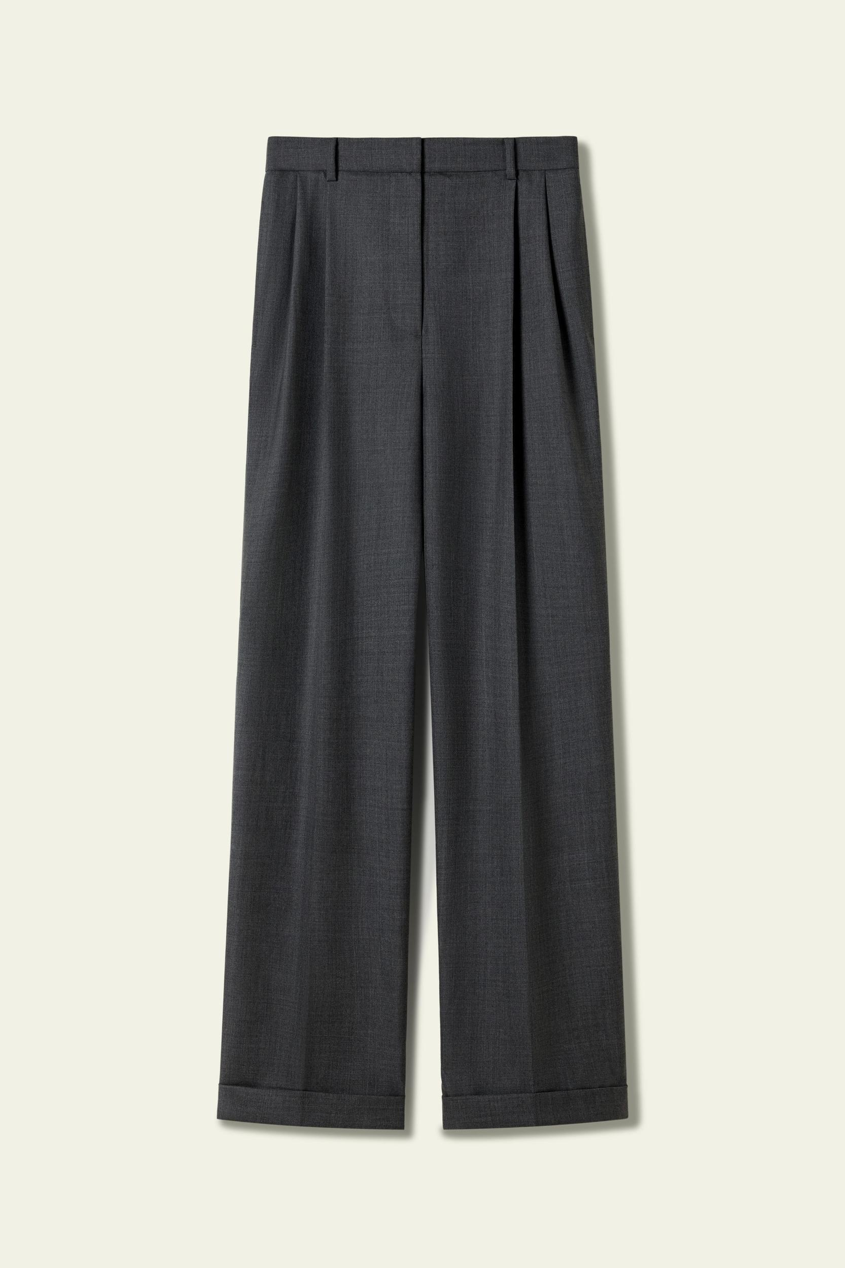 Wool-Silk Straight Leg Pants Product Image