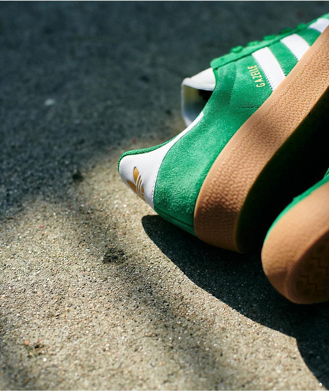 adidas Gazelle ADV Green, White & Gum Shoes Product Image