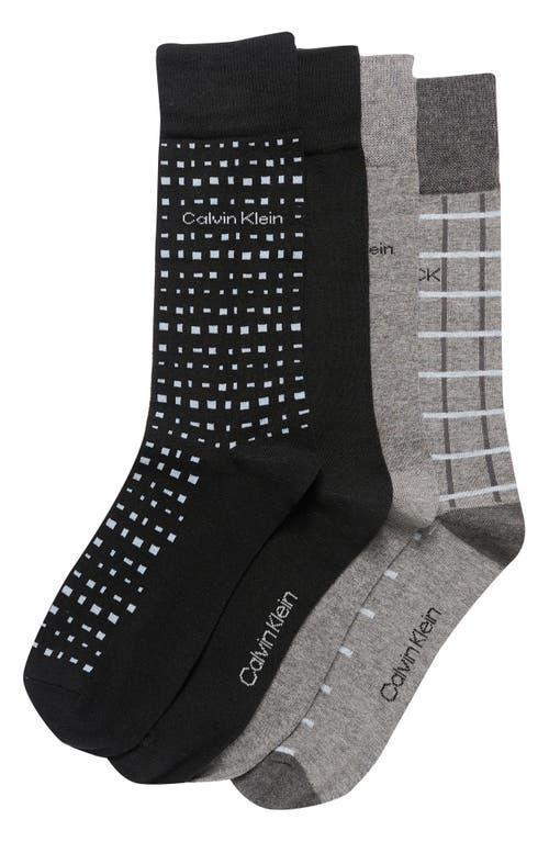 Calvin Klein Mens Crew Length Dress Socks, Assorted Patterns, Pack of 4 Product Image