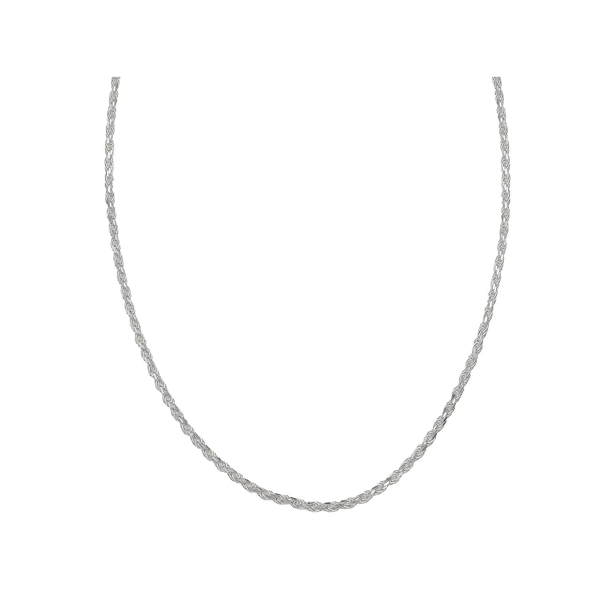 PRIMROSE Sterling Silver Diamond-Cut Rope Chain Necklace, Women's, Size: 18" Product Image
