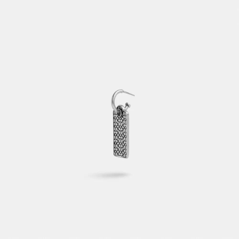 Sterling Silver Signature Hangtag Single Huggie Earring Product Image