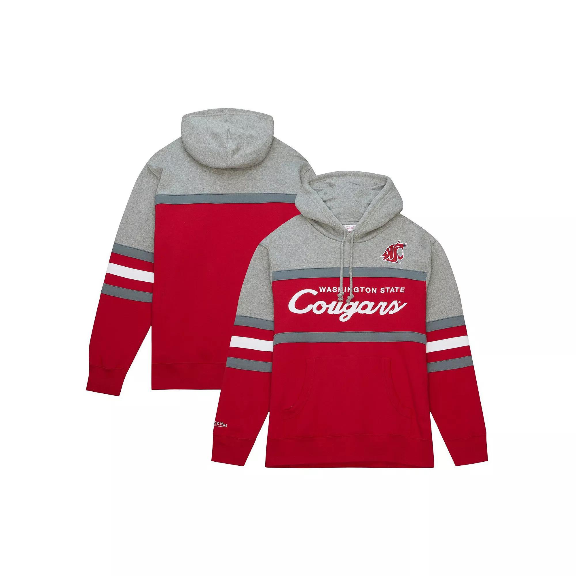 Men's Mitchell & Ness  Red Washington State Cougars Head Coach Pullover Hoodie, Size: XL, Wsc Red Product Image