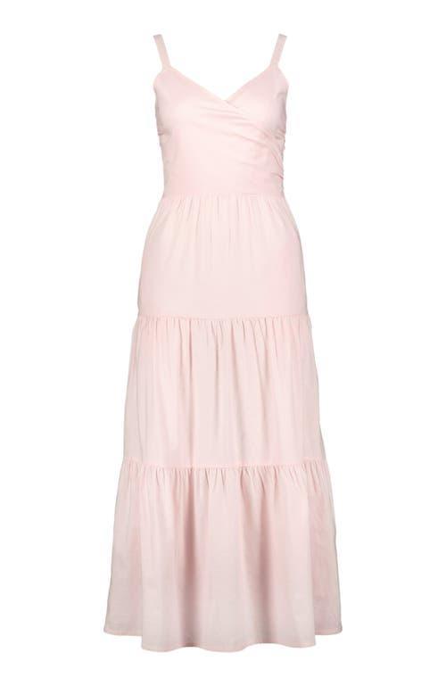 Hope & Henry Womens' Sleeveless Tiered Wrap Dress, Womens in Ballet Pink Linen at Nordstrom, Size 4 Product Image