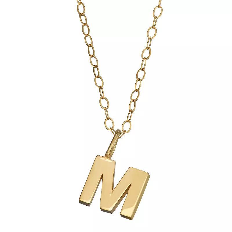 10K Gold Initial Pendant on 14K Gold Filled Chain, Womens Product Image