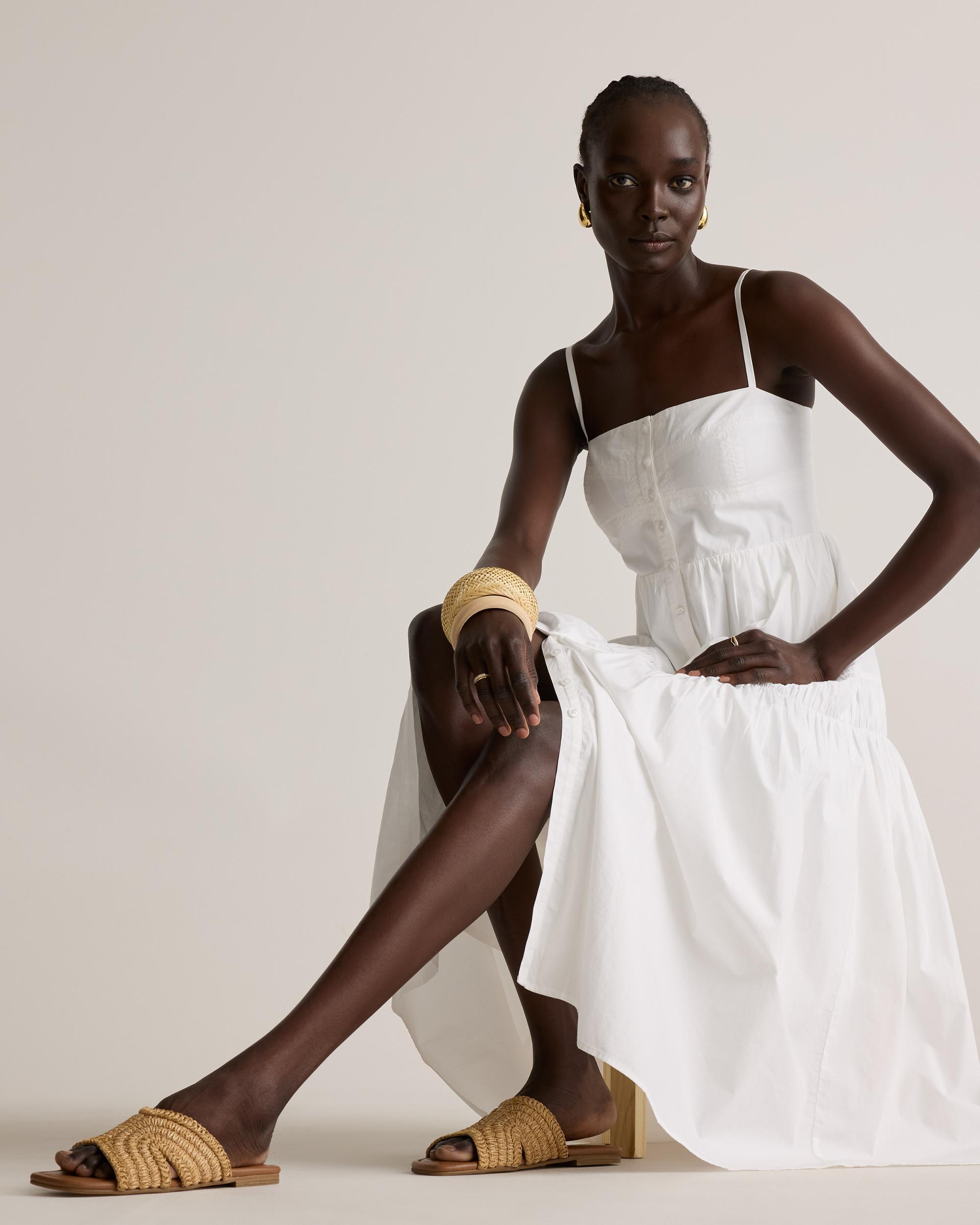 Quince | Women's Poplin Spaghetti Strap Maxi Dress Size XS, Organic Cotton Product Image