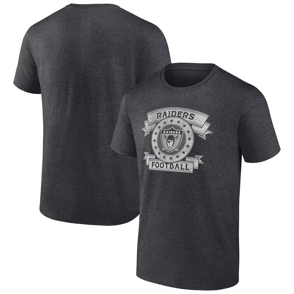 Men's Fanatics Heather Charcoal Las Vegas Raiders Wingback Carry T-Shirt, Size: Small, Lvr Charco Product Image