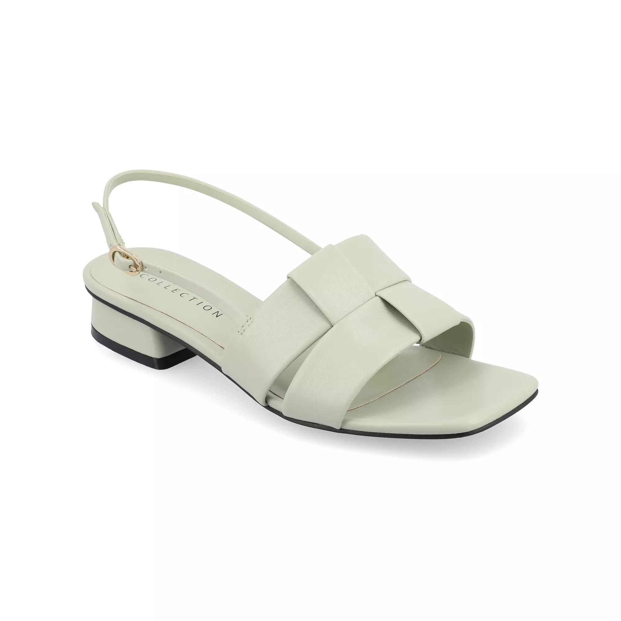 Journee Tabatha Womens Tru Comfort Foam Low Covered Block Heel Sandals Green Product Image