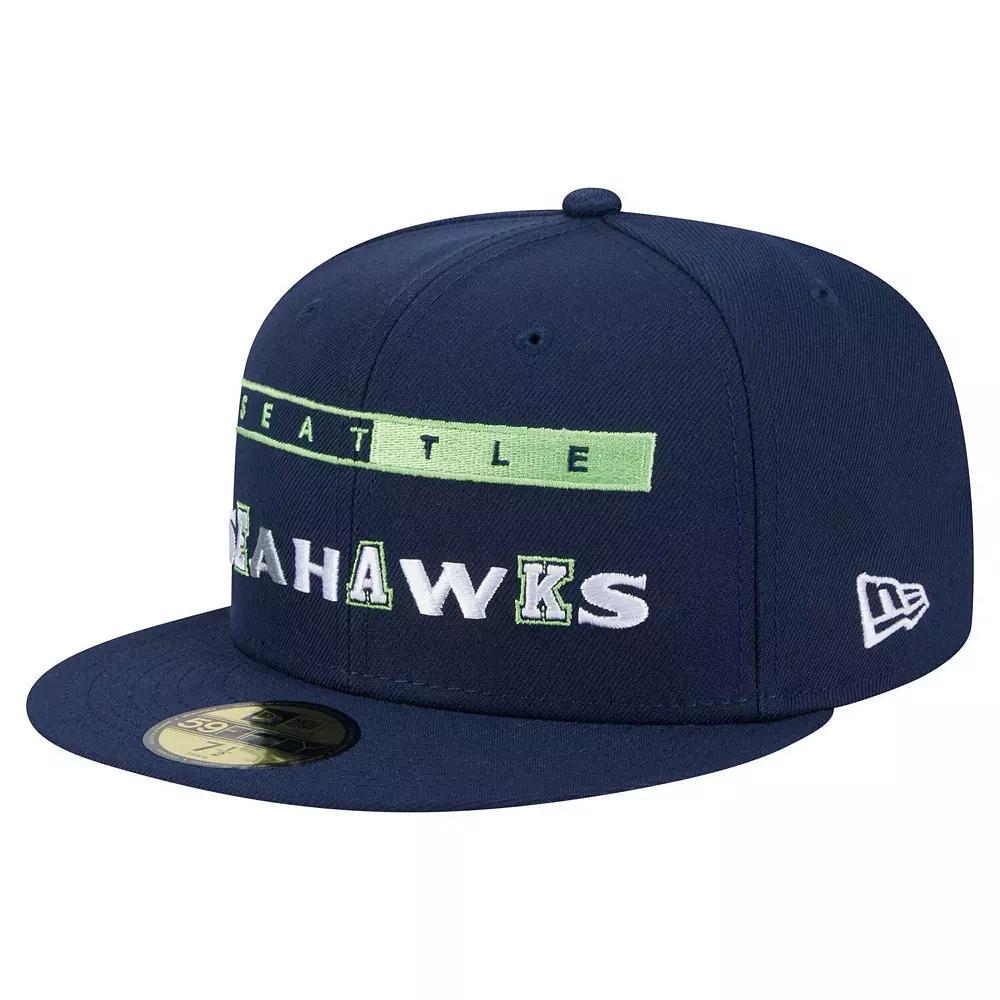 Men's New Era College Navy Seattle Seahawks Ransom 59FIFTY Fitted Hat, Size: 7 1/8, Team Product Image