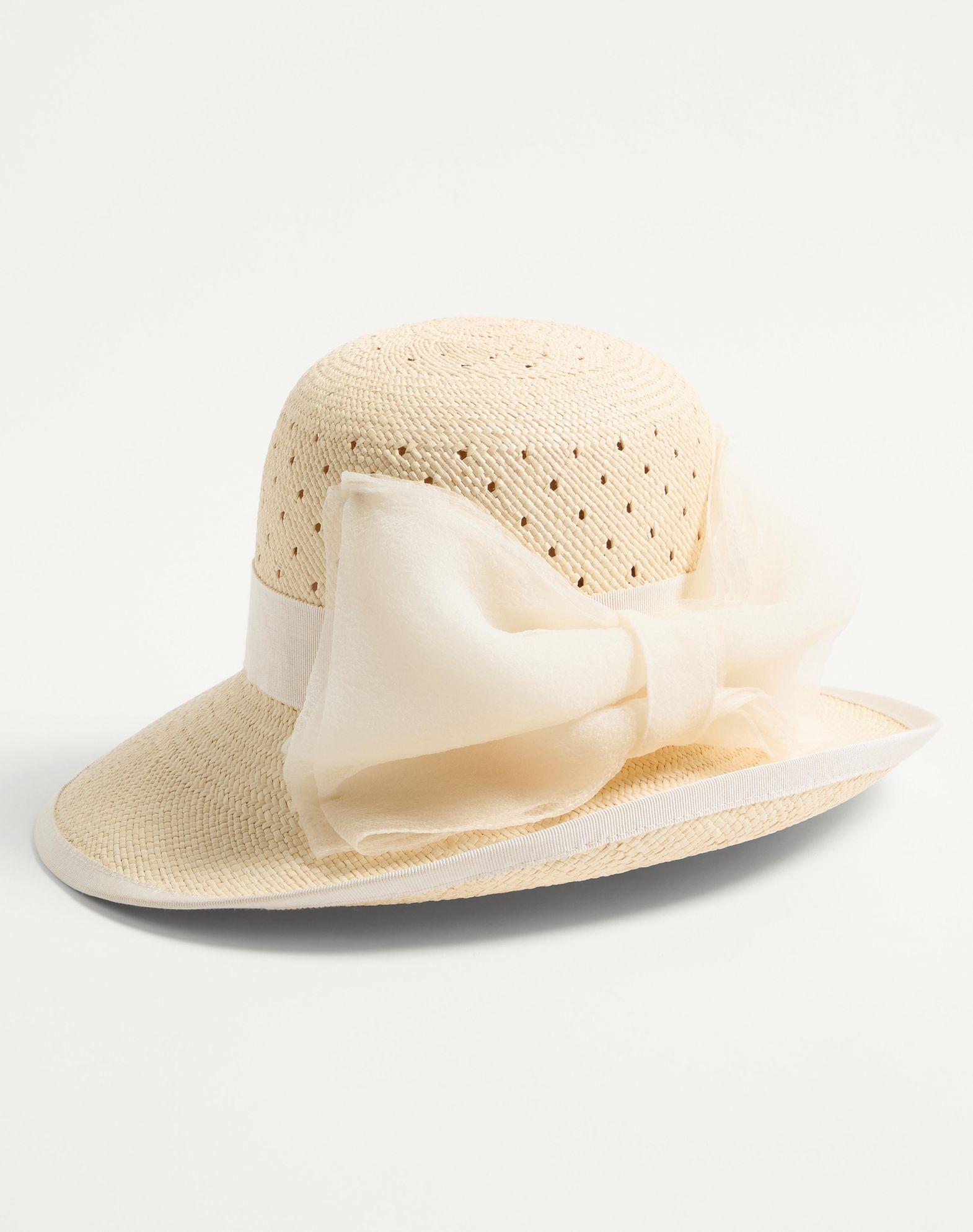 Vlogo Signature Hat In Perforated Panama With Organza Bow Product Image