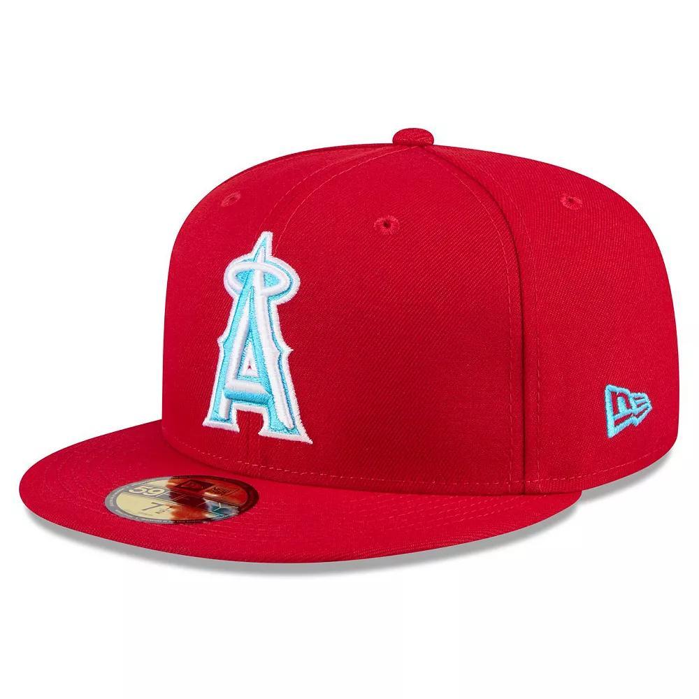 Men's New Era Red Los Angeles Angels 2024 Father's Day 59FIFTY Fitted Hat, Size: 7 7/8 Product Image