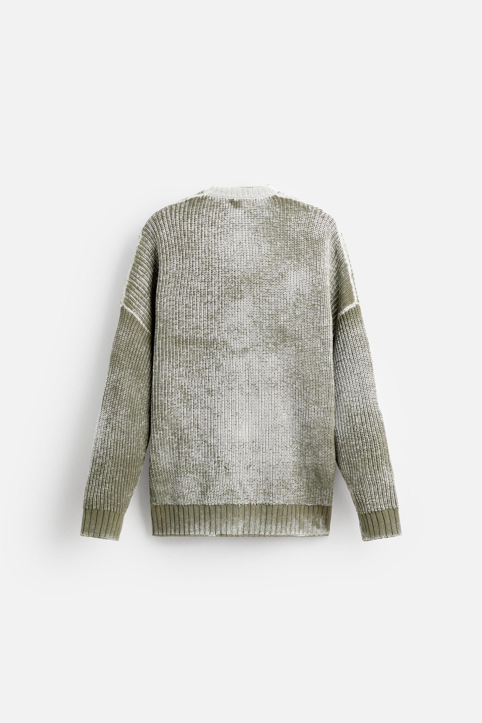 WASHED ZIPPERED SWEATER Product Image