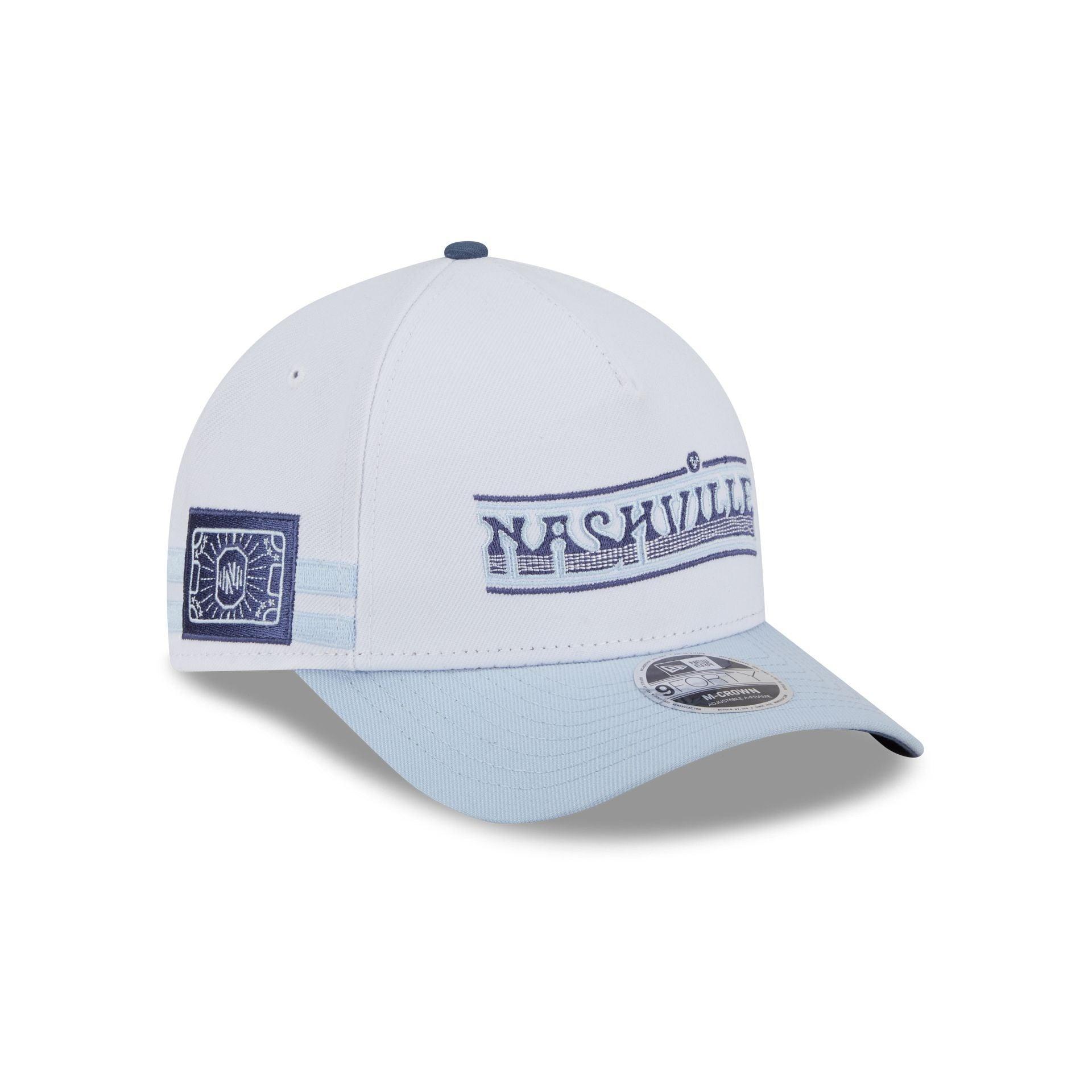 Nashville SC 2025 Jersey Hook White 9FORTY M-Crown A-Frame Snapback Hat Male Product Image