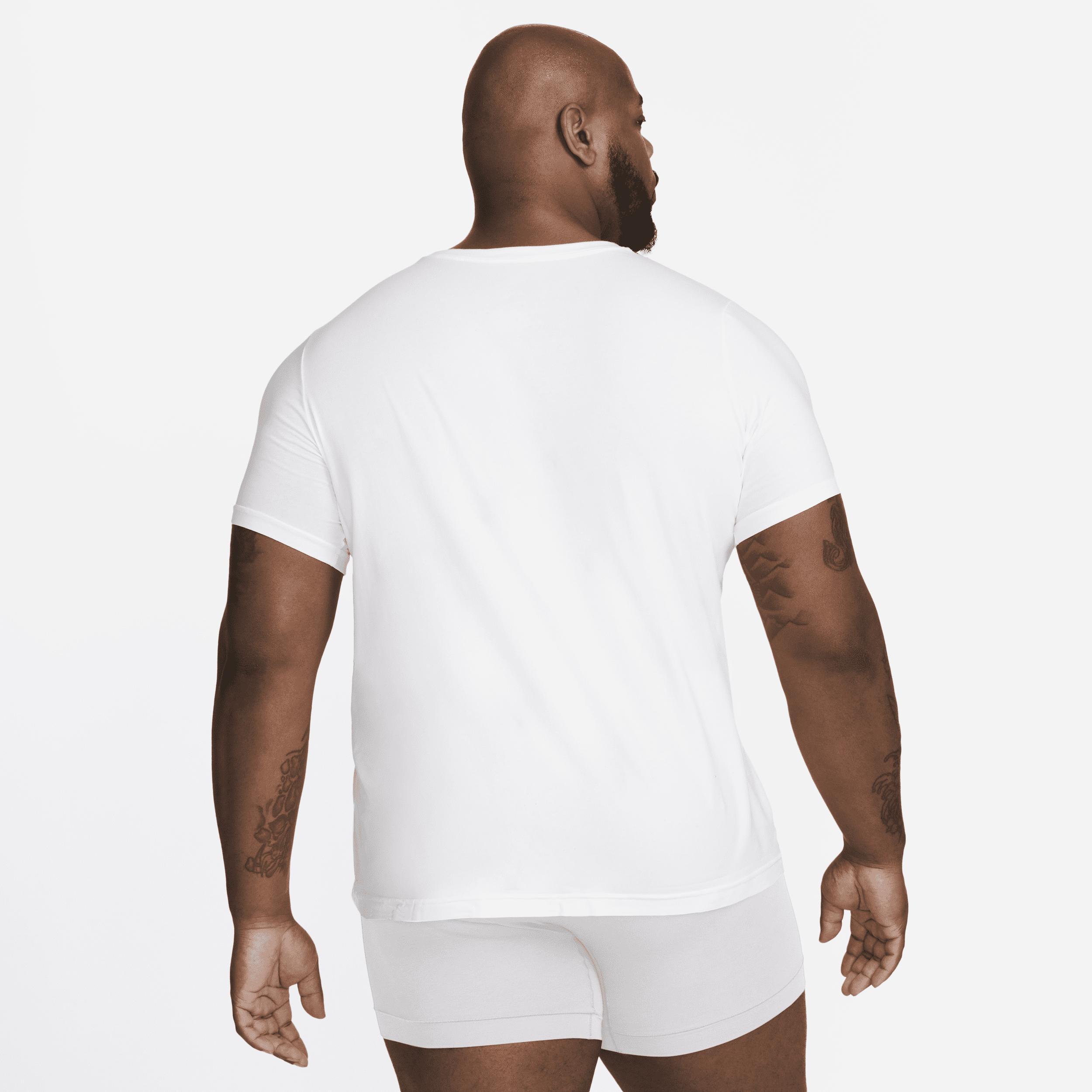 Men's Nike Dri-FIT Essential Cotton Stretch 2-Pack Crewneck Undershirt, Size: XXL, White Product Image