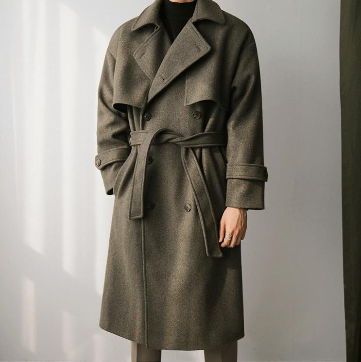 RT No. 3411 WOOLEN COLLAR BELT COAT JK Product Image