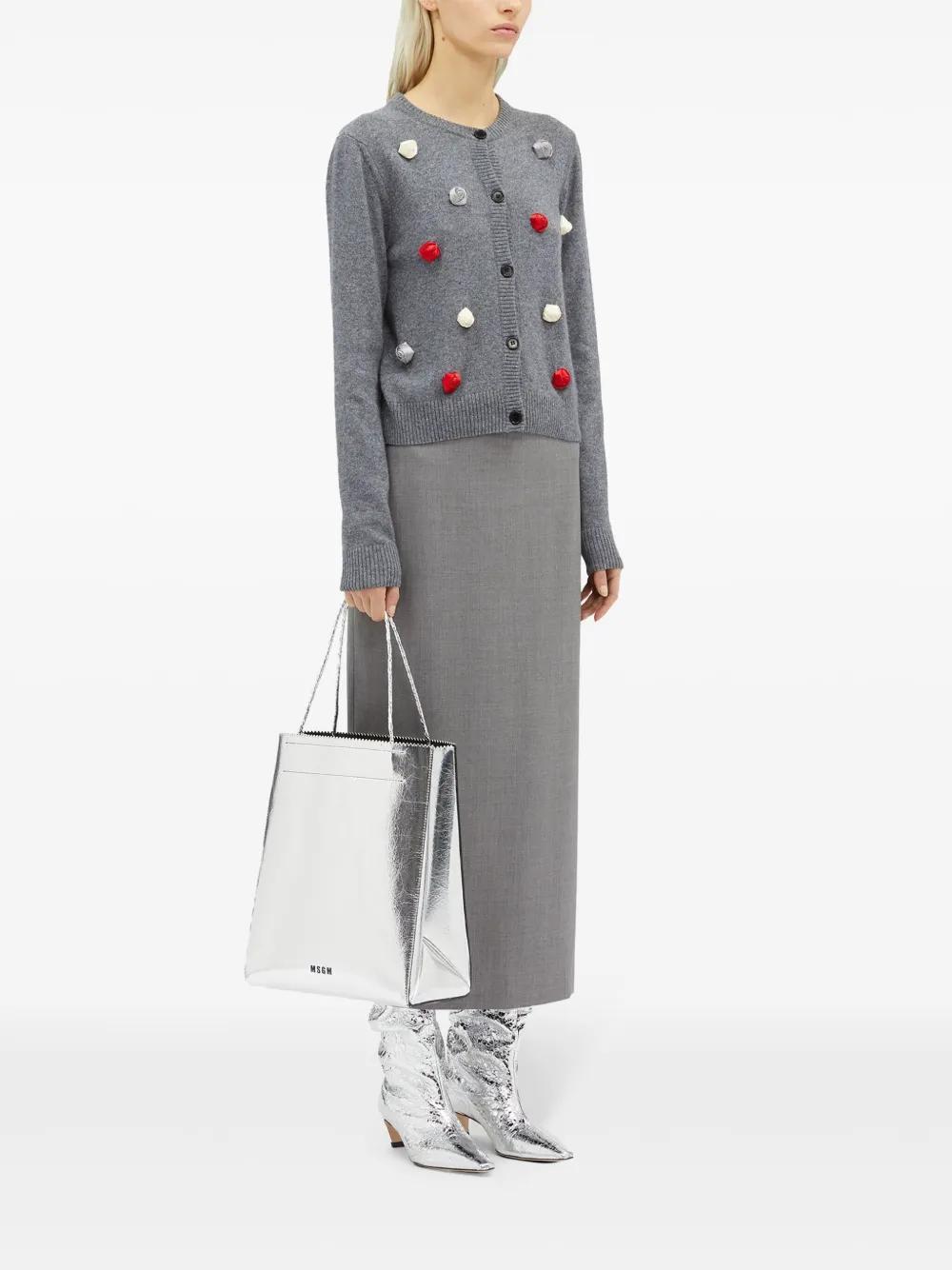 MSGM Maxirock Mit Logo-stickerei In Gris Product Image