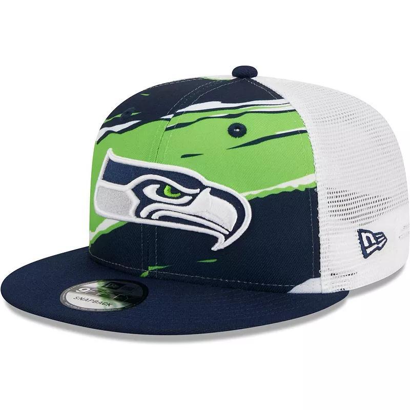 Mens New Era College Seattle Seahawks Tear Trucker 9FIFTY Snapback Hat, Blue Product Image