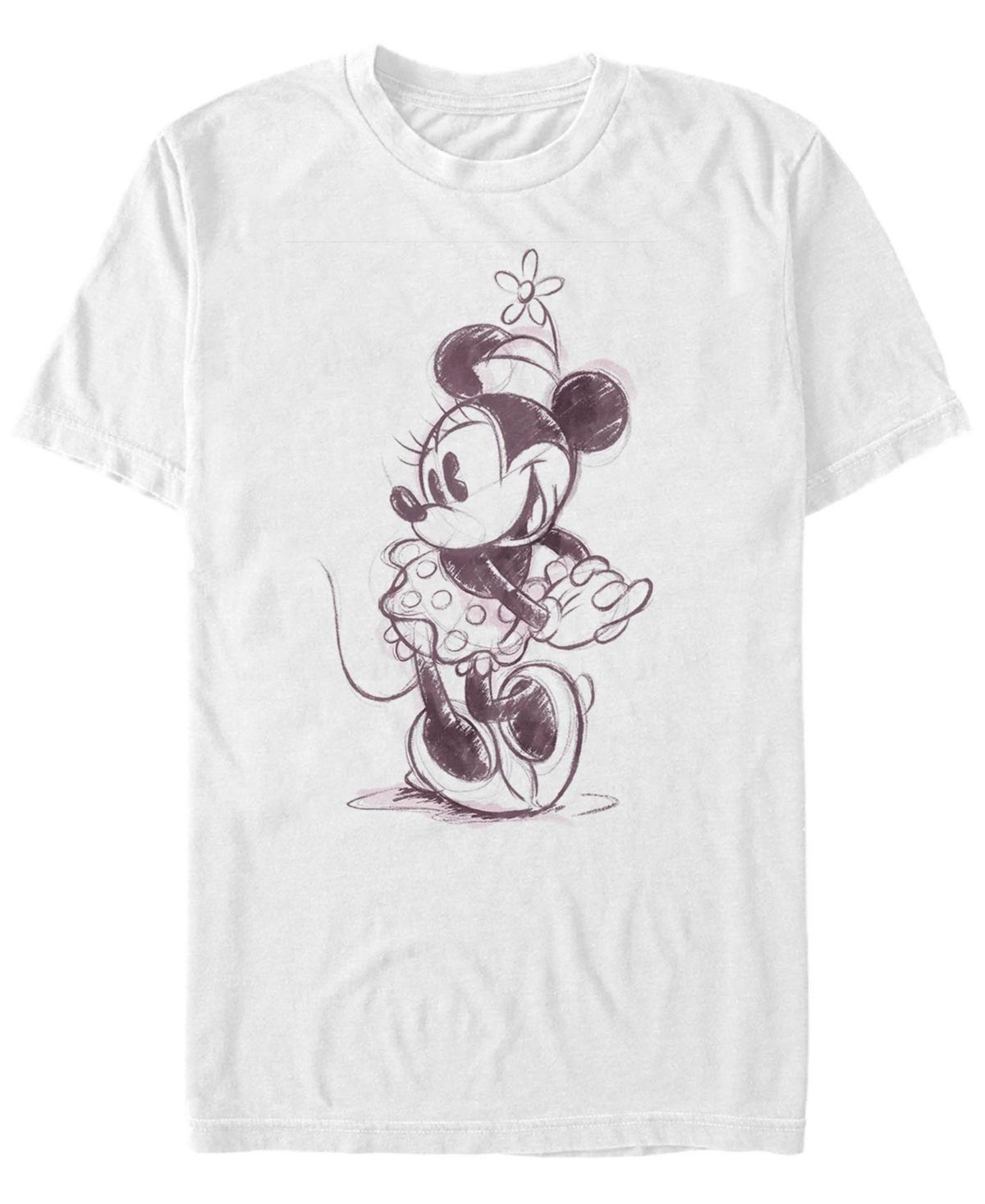 Disney's Minnie Mouse Men's Cute Sketch Tee, Size: XL, White Product Image