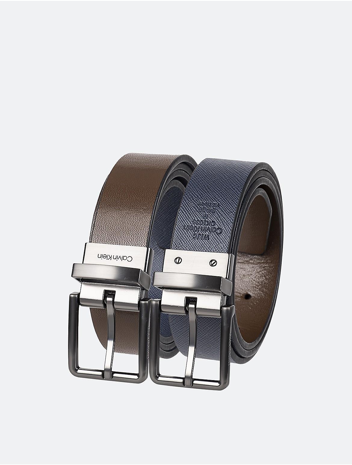 Calvin Klein Men's Saffiano Leather Reversible Belt - Black - XL Product Image