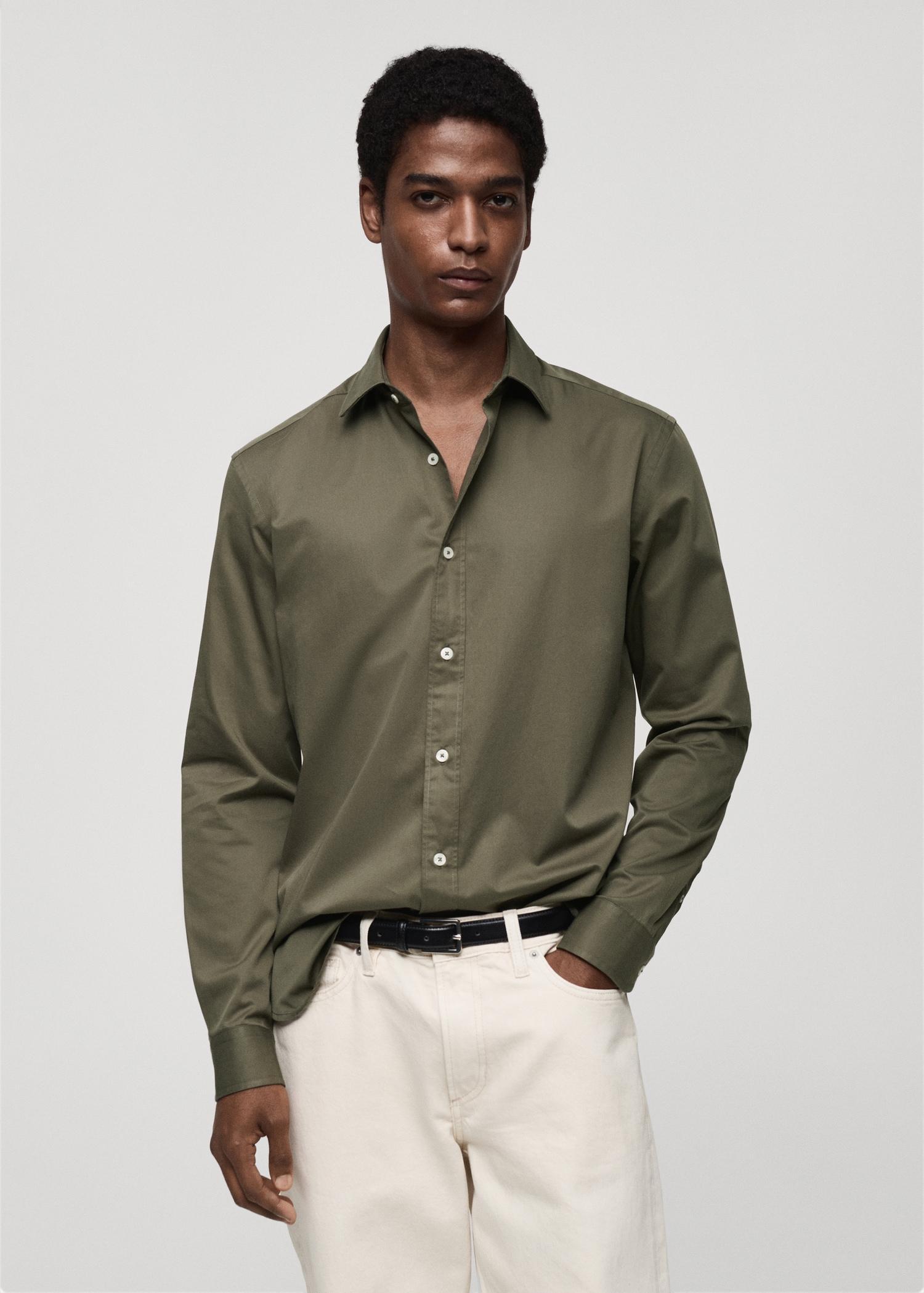 100% cotton regular fit shirt - Men | MANGO USA Product Image