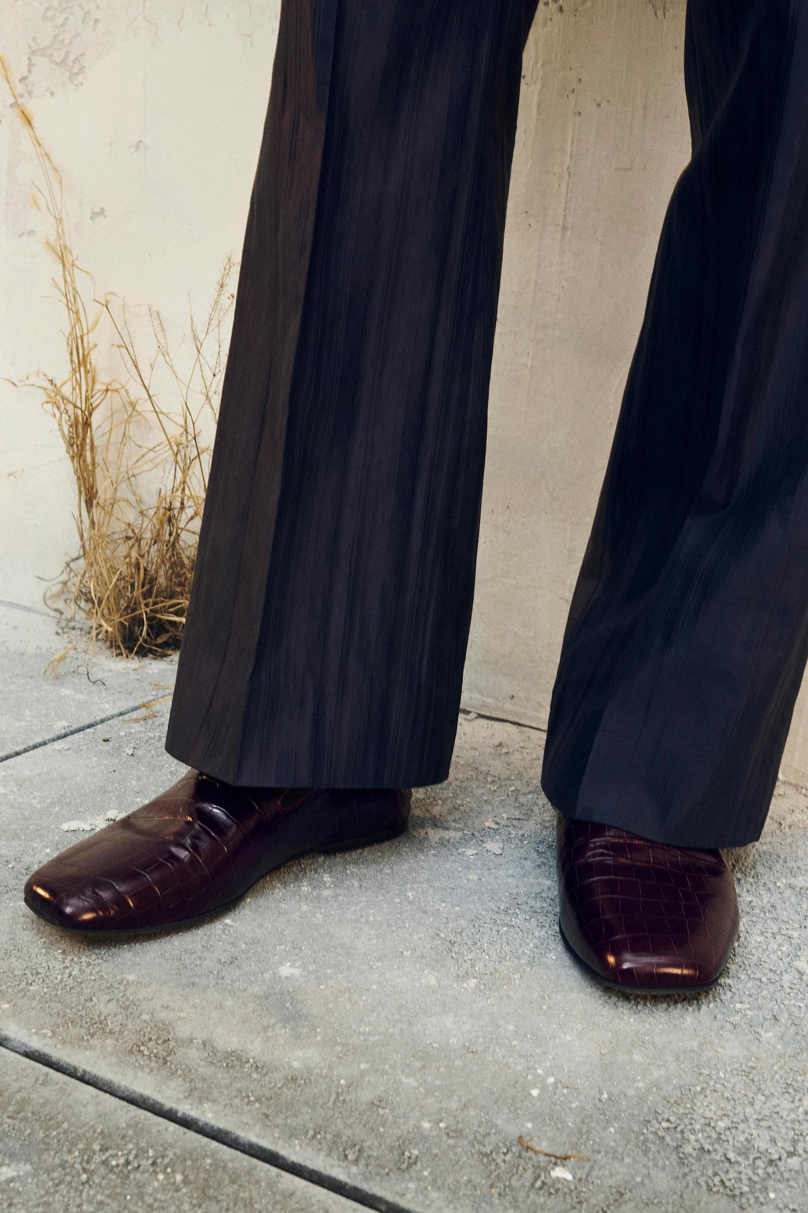 EMBOSSED LEATHER LOAFERS Product Image