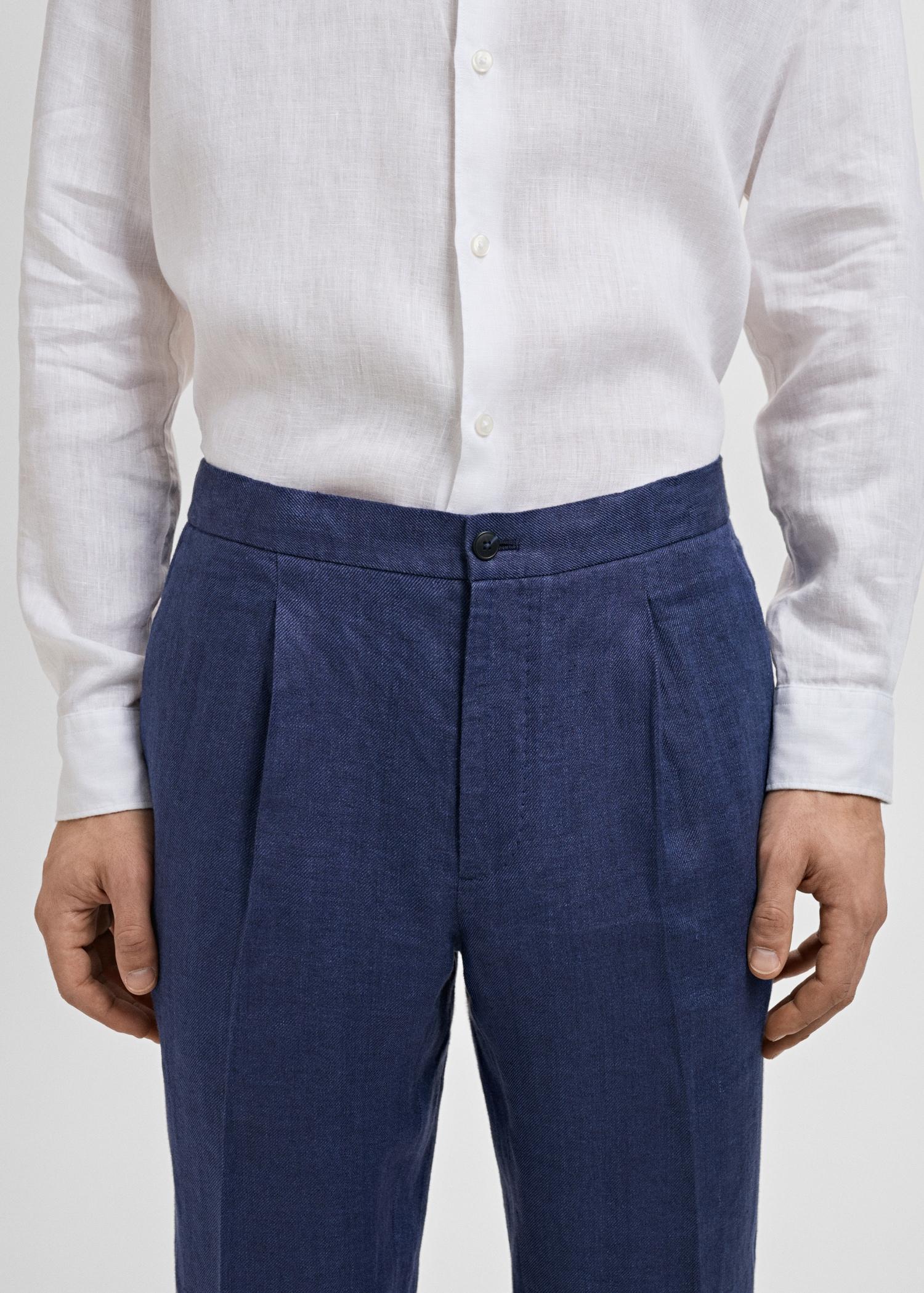 Salerno 100% Linen Slim Fit Suit Pants - Men | MANGO USA Product Image