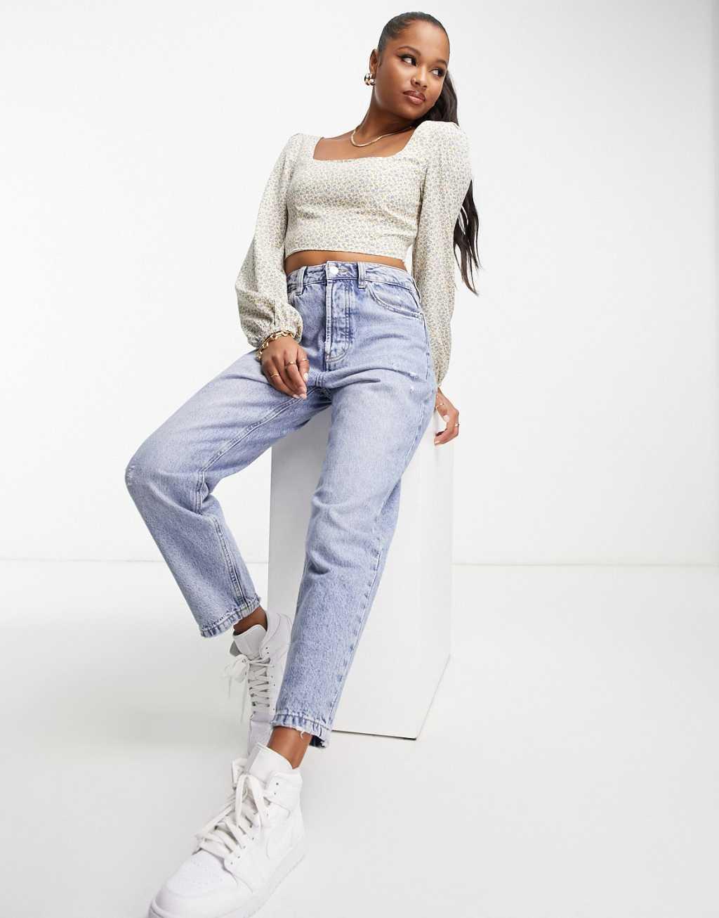 Glamorous Petite square neck fitted blouse Product Image