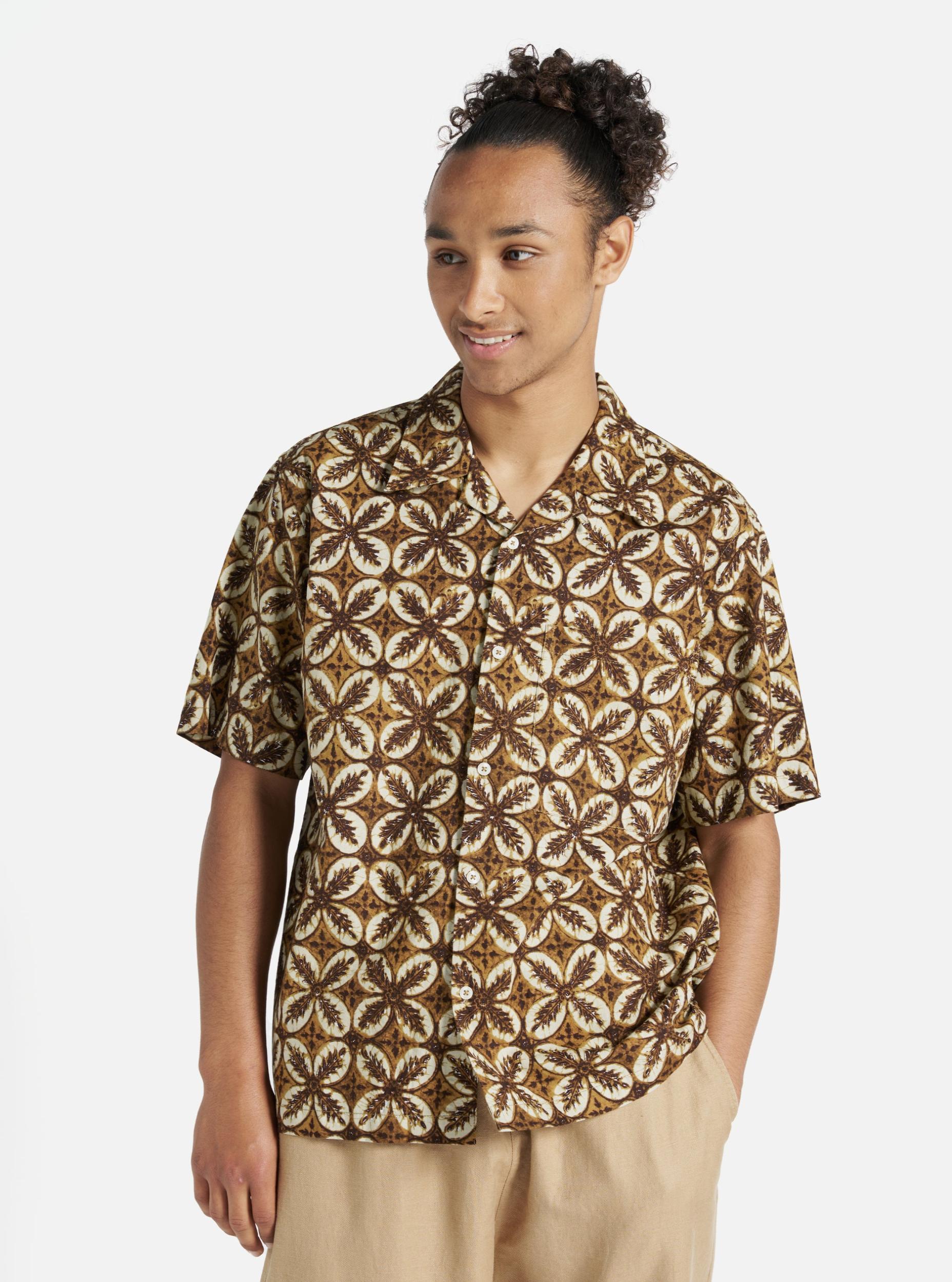 Universal Works Camp Shirt in Brown Lobby Print Product Image