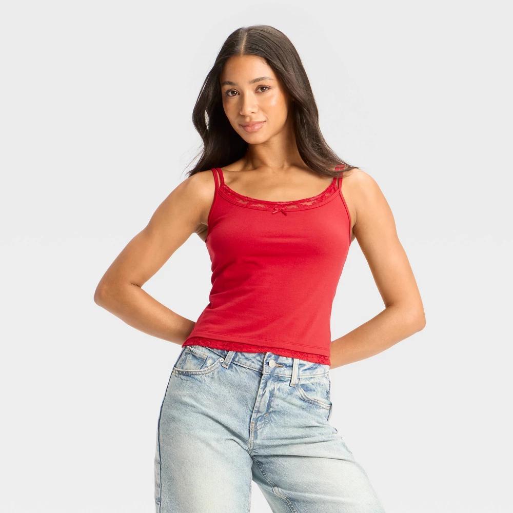 Women's Layered Cami - Wild Fable™ Ruby Red XXS Product Image