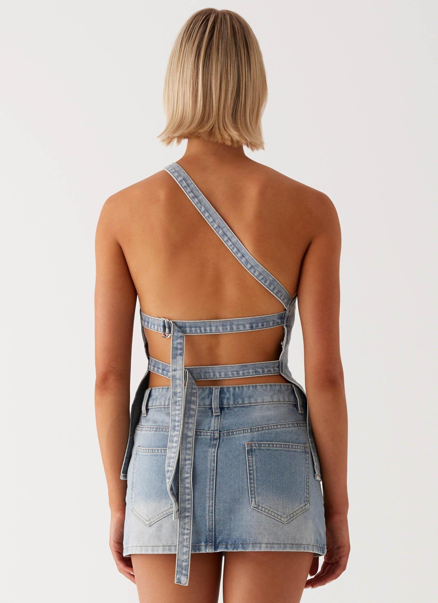 Maysa Denim Top - Blue Product Image