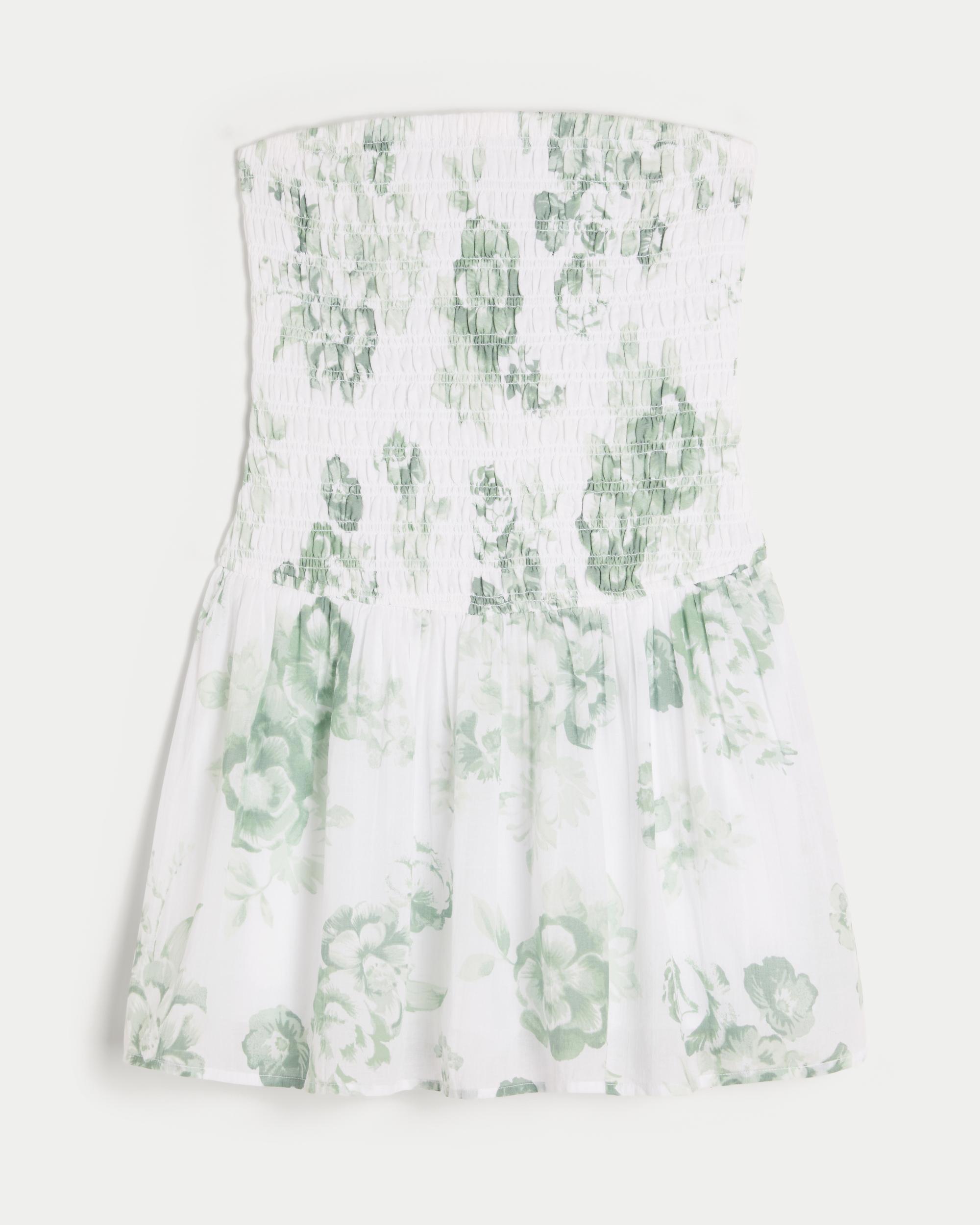 Strapless Smocked Bodice Mini Dress Product Image