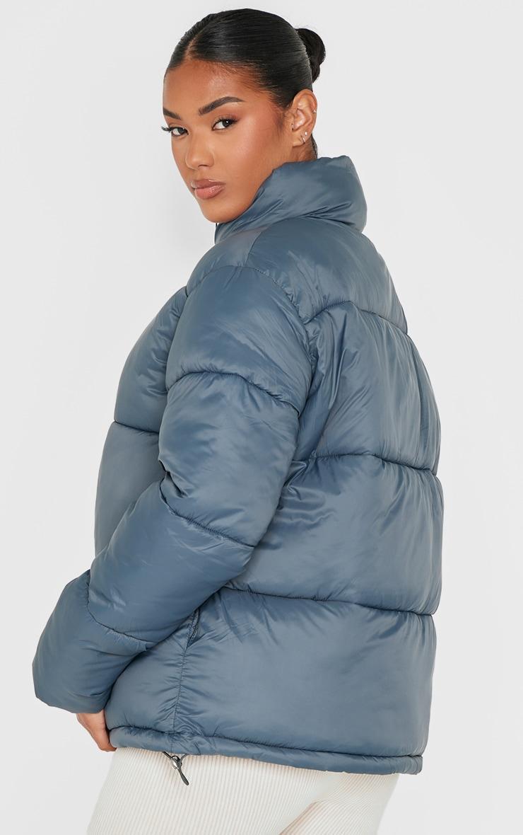 Petrol Shell Quilted Puffer Coat Product Image