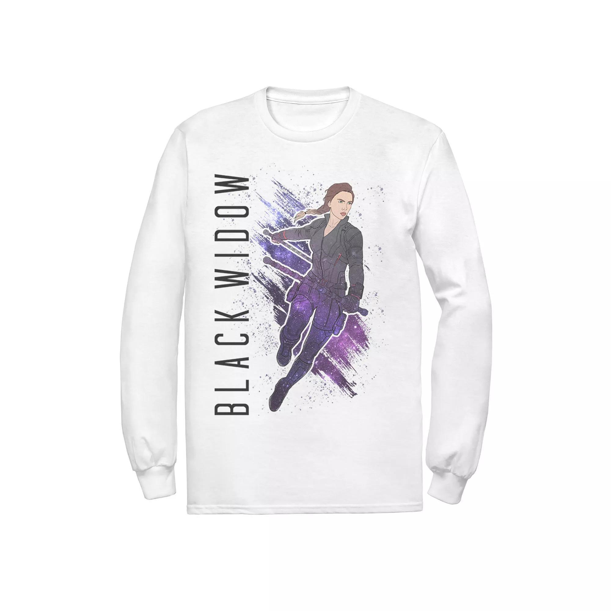 Men's Marvel Avengers Endgame Black Widow Galaxy Painted Tee, Size: XL, White Product Image