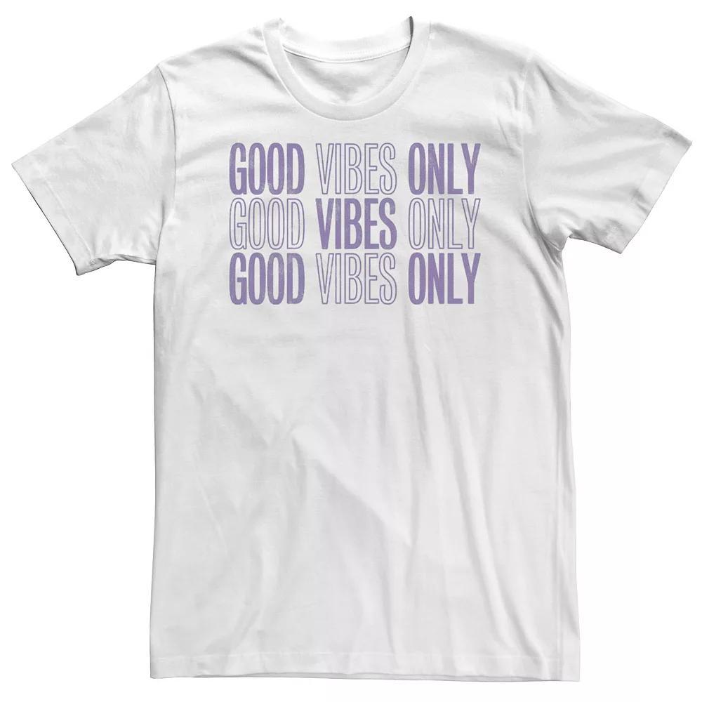 Big & Tall "Good Vibes Only" Tee, Men's, Size: 4XLT, White Product Image