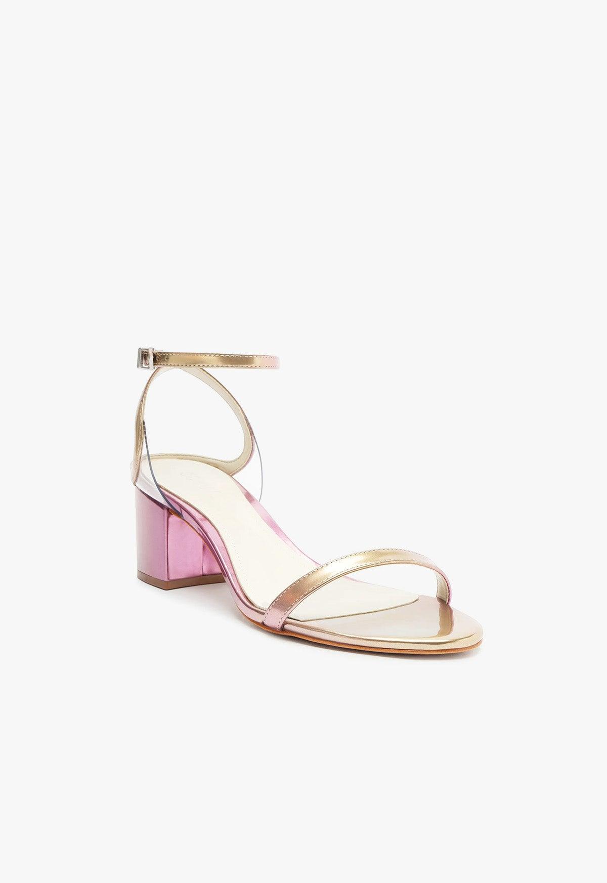 Skye Mid Block Specchio Leather Sandal Product Image