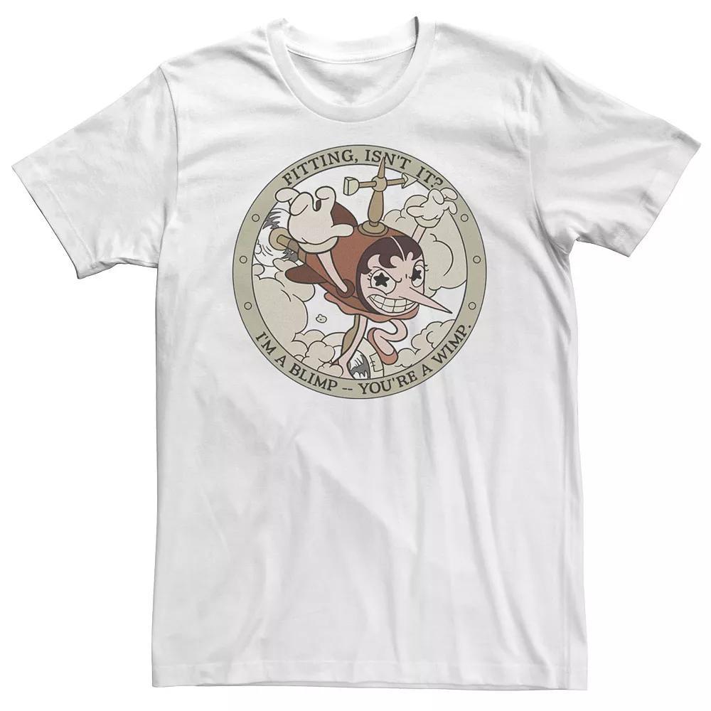 Big & Tall Cuphead Hilda Berg Soaring Blimp Retro Tee, Men's, Size: XL Tall, White Product Image